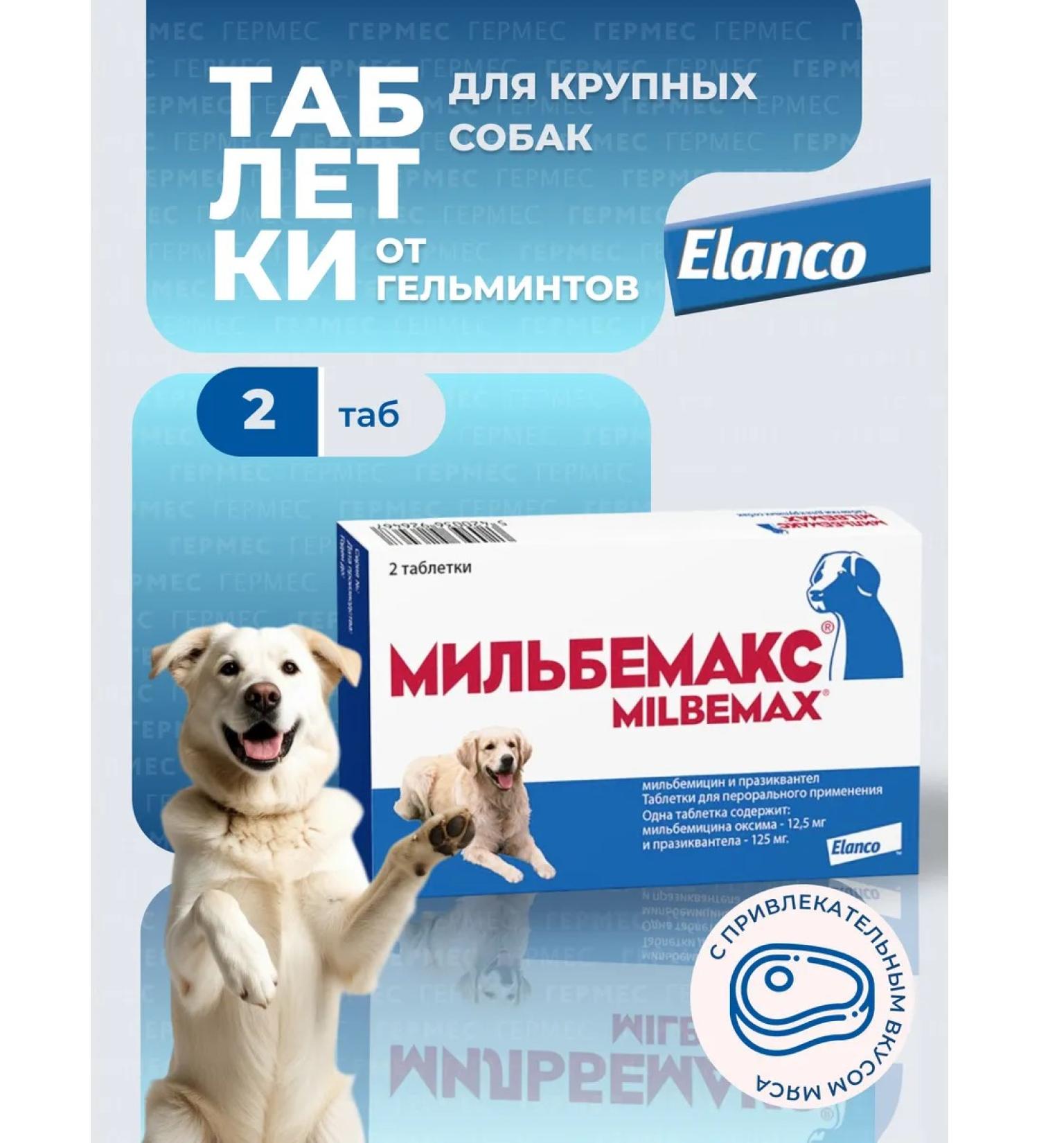 Elanco Milbemax tablets from worms for large dogs 2 tab - Buy Online on GoSupps.com