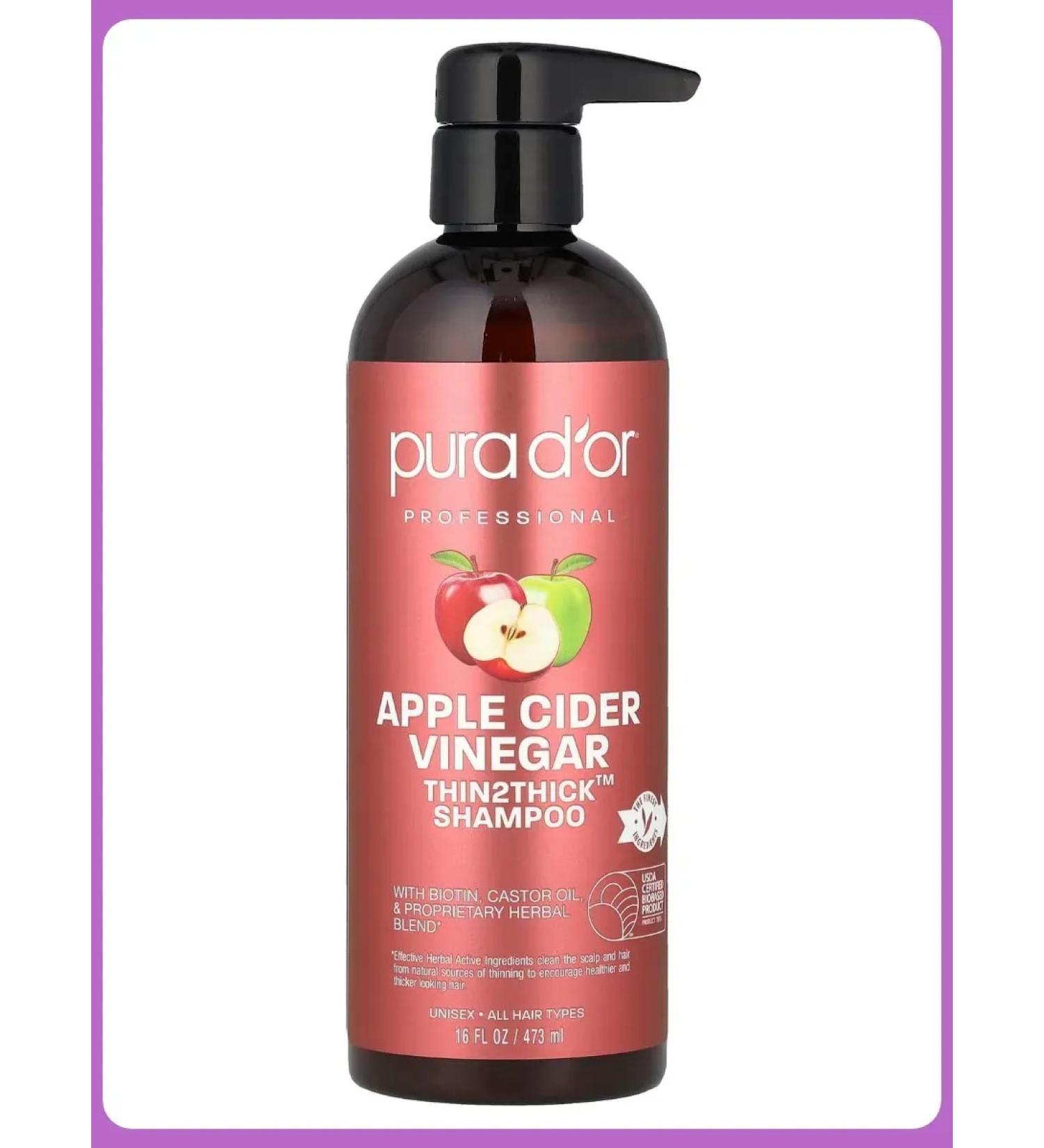 PURA D'OR Thin2THick apple cider shampoo 473 ml
