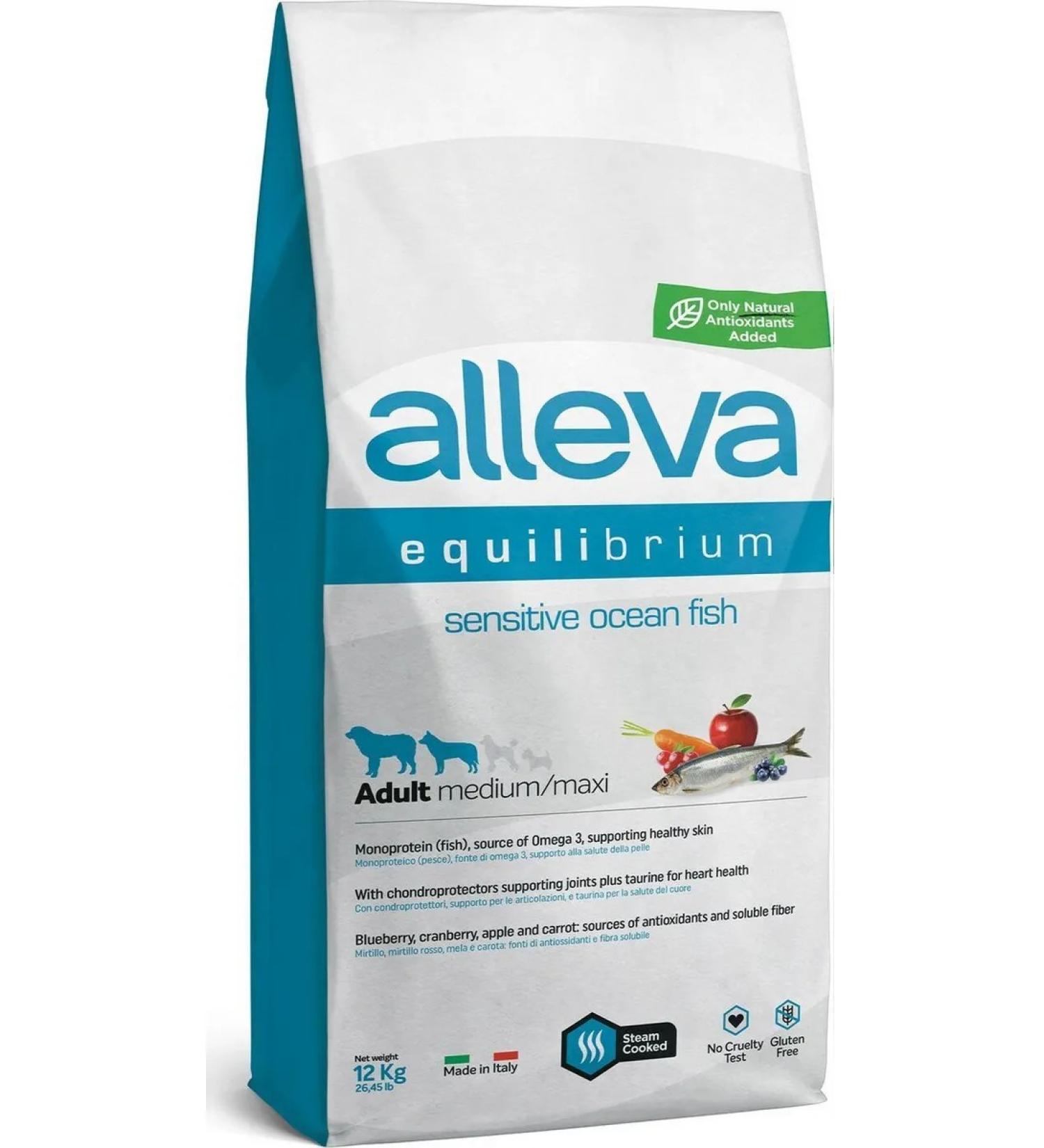 Alleva Dry food for dogs Equilibrium Fish Rice 12 kg - Buy Online on GoSupps.com