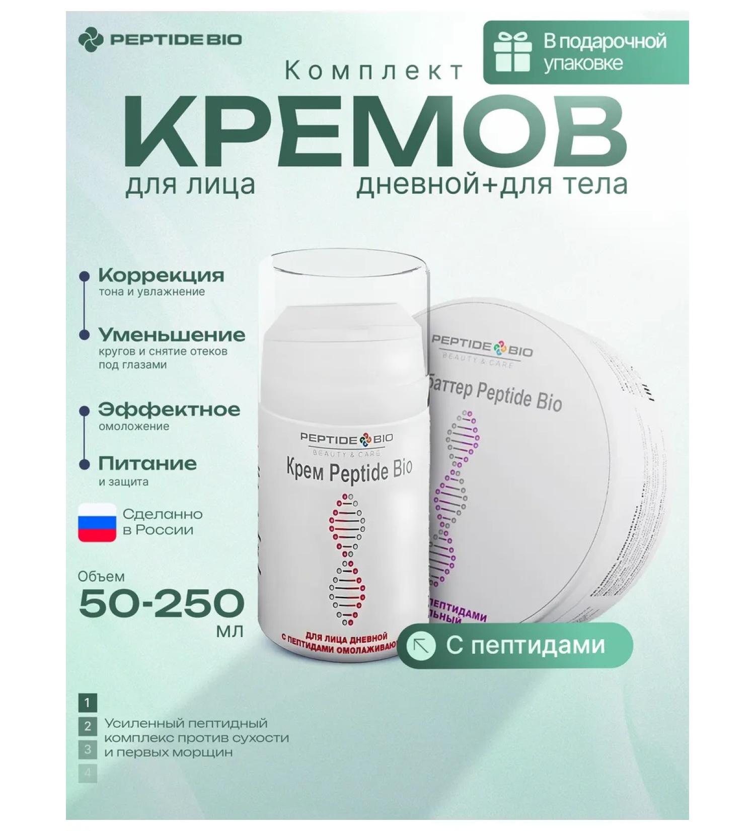 PeptideBio A set of face and body creams with peptides - Buy Online on GoSupps.com