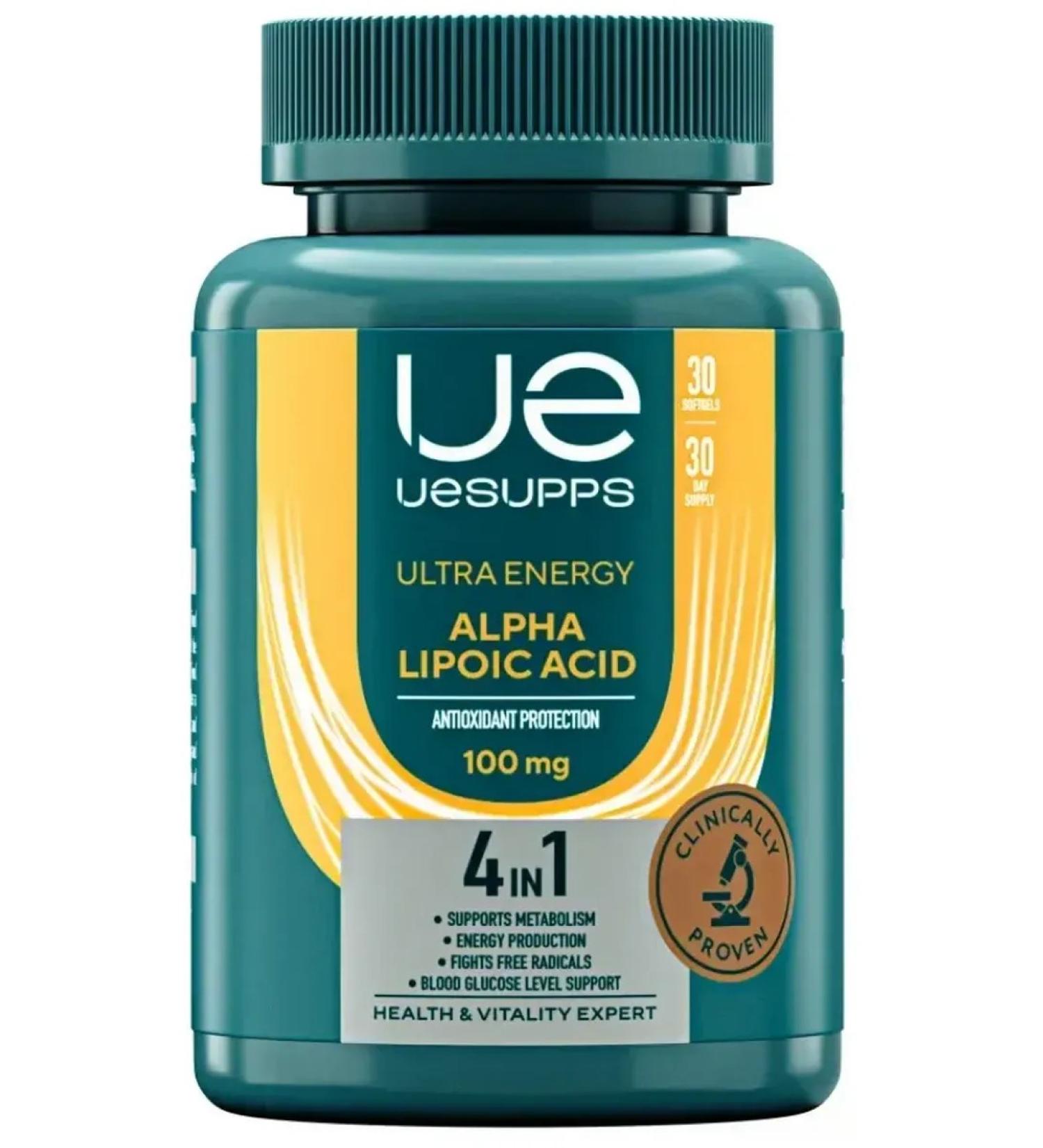 UESUPPS Alpha-lipoic acid ultra Energy caps. No. 30 - Buy Online on GoSupps.com
