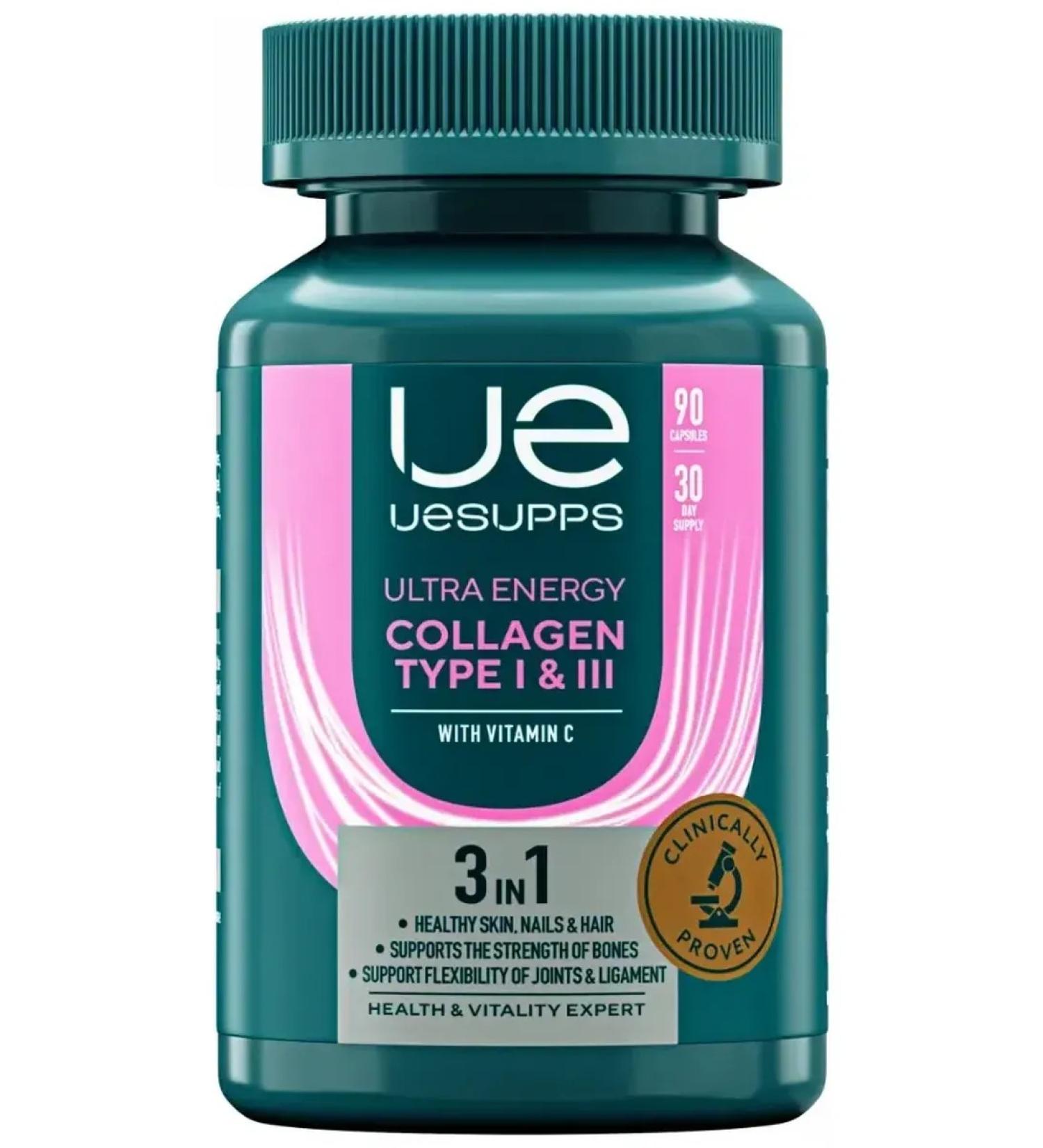 UESUPPS Collagen I and III type Ultra Energy caps. No. 90 - Buy Online on GoSupps.com