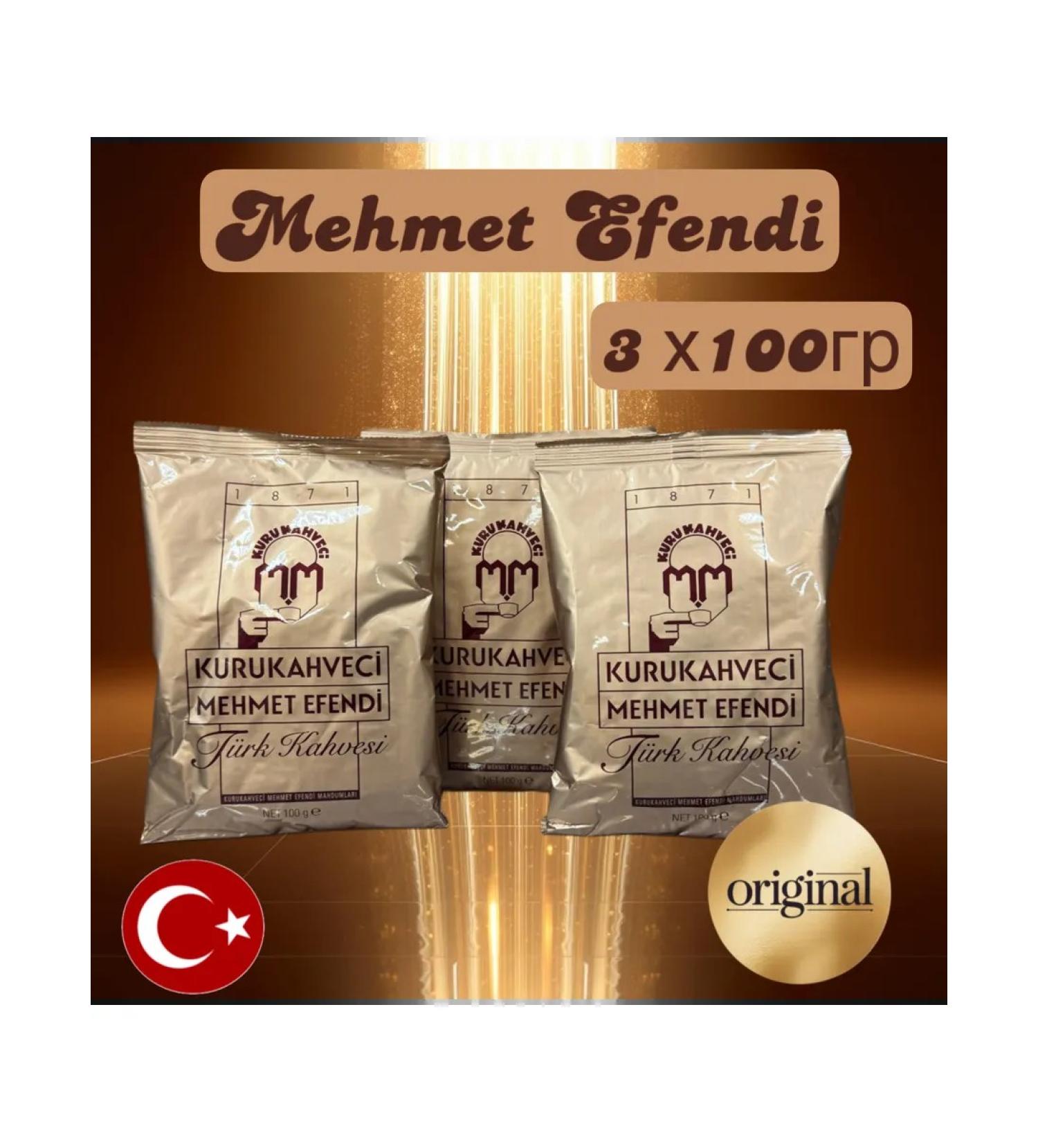 KURUKAHVECI MEHMET EFENDI Turkish Coffee Mehmet Efendi ground 100 g x 3 pcs - Buy Online on GoSupps.com