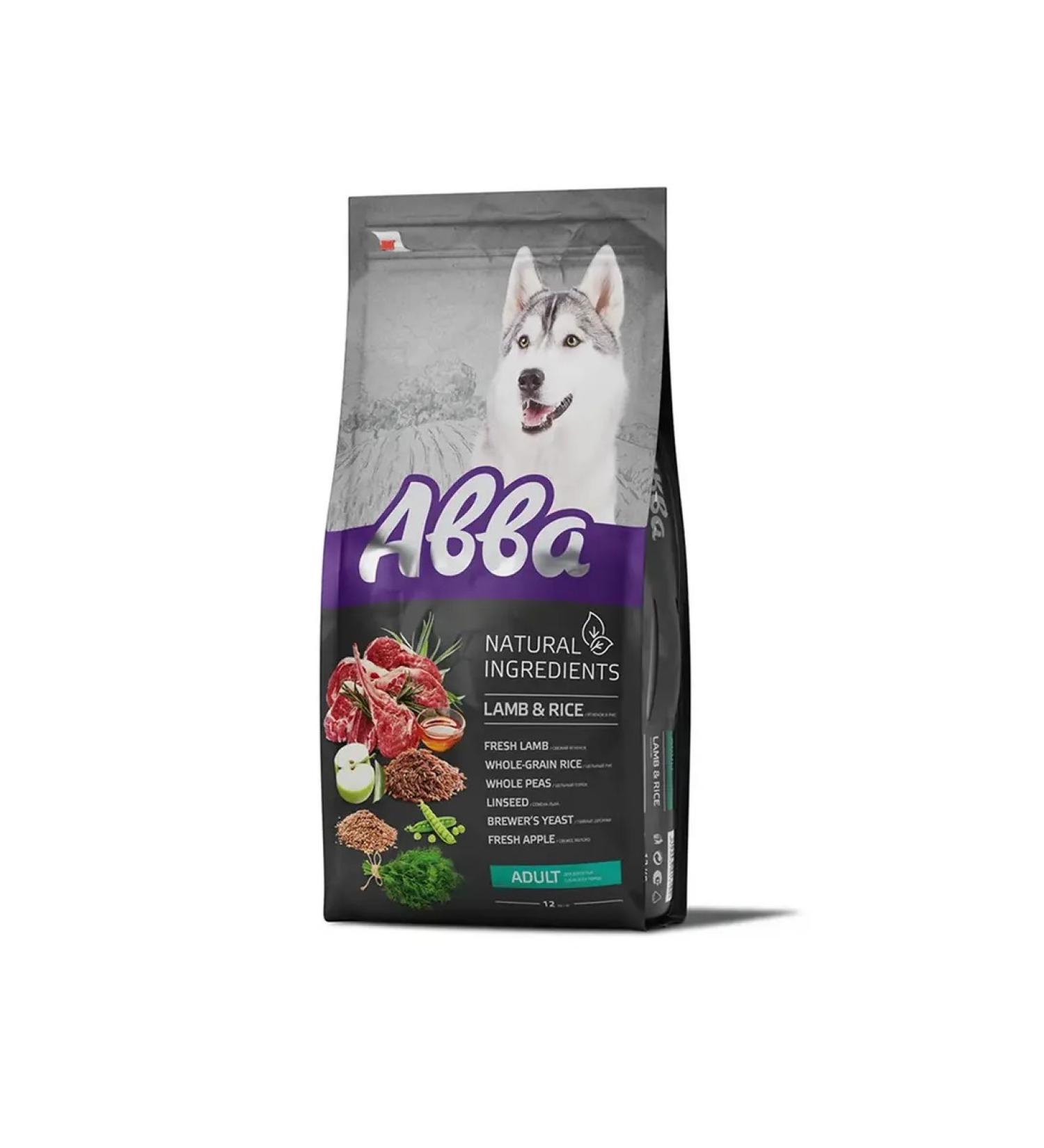ABBA Natural Ingredients dog food with lamb and rice 12 kg - Buy Online on GoSupps.com