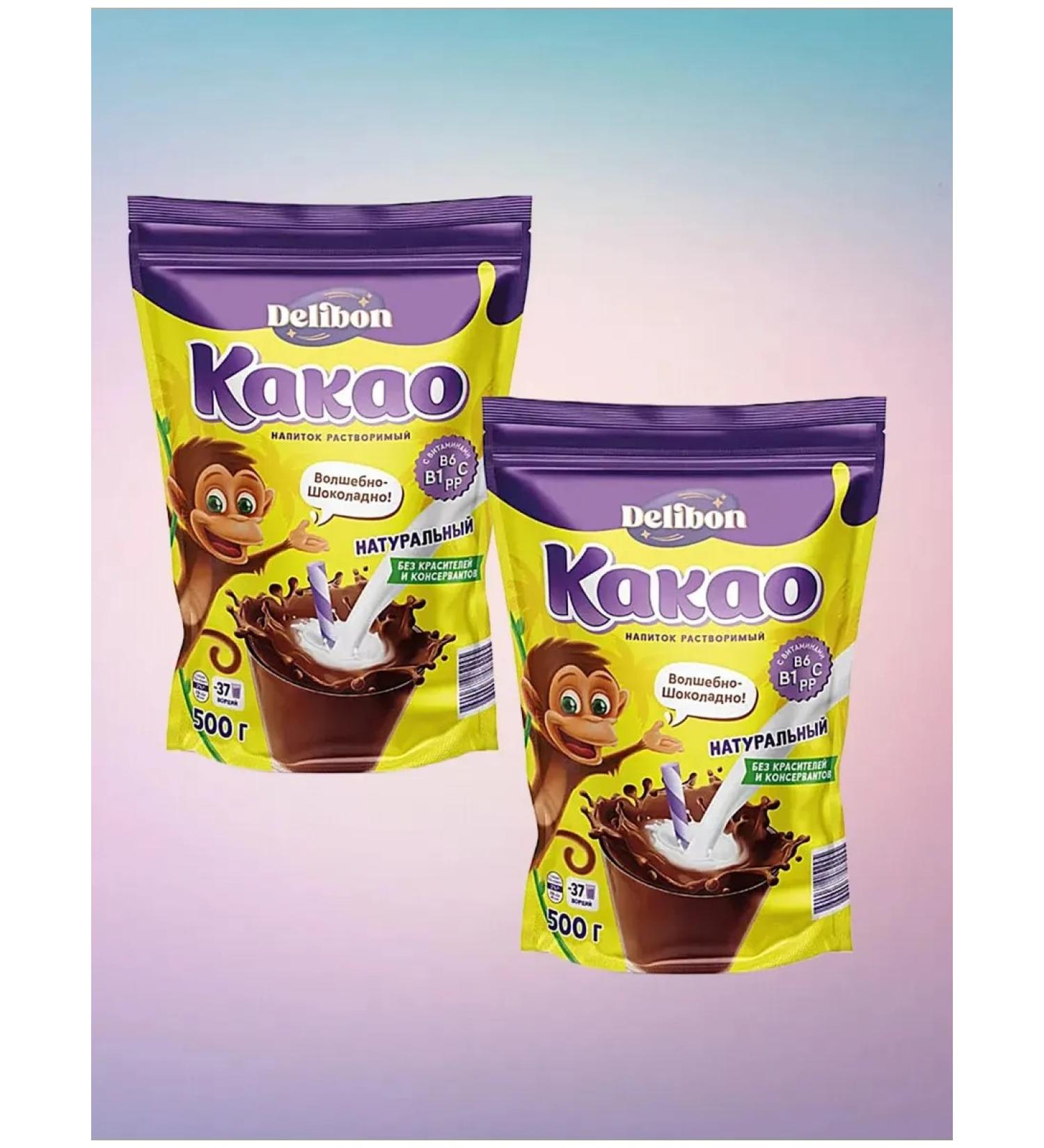 Delibon Cocoa drink is soluble vitaminized 2UP 500g