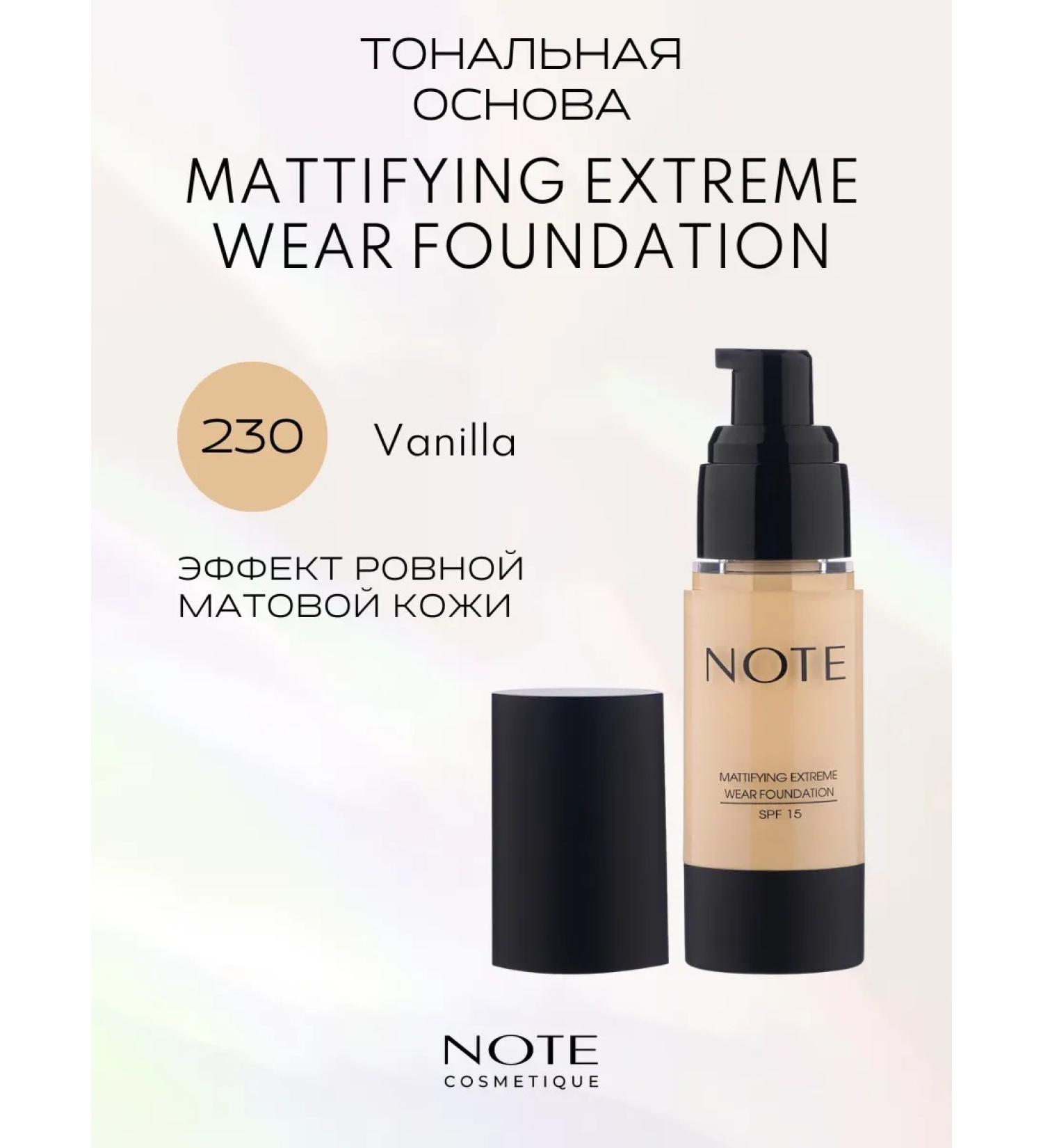 NOTE Cosmetics Tonal base Mattifeing Extreme Wear Strong 230 Vanilla - Buy Online on GoSupps.com