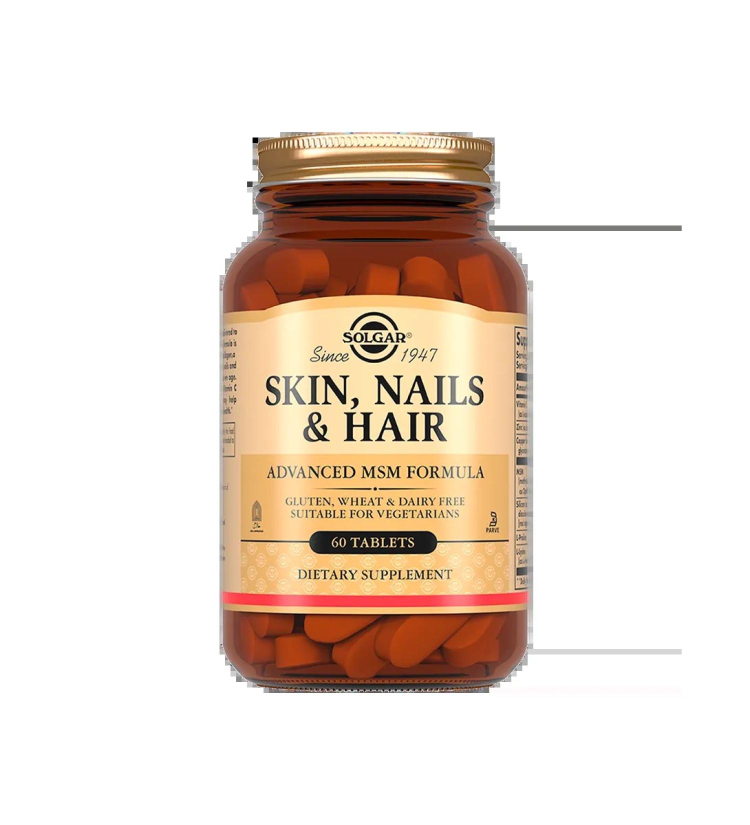 SOLGAR for nail skin and hair tablets weighing 1397 mg 60 pcs - Buy Online on GoSupps.com