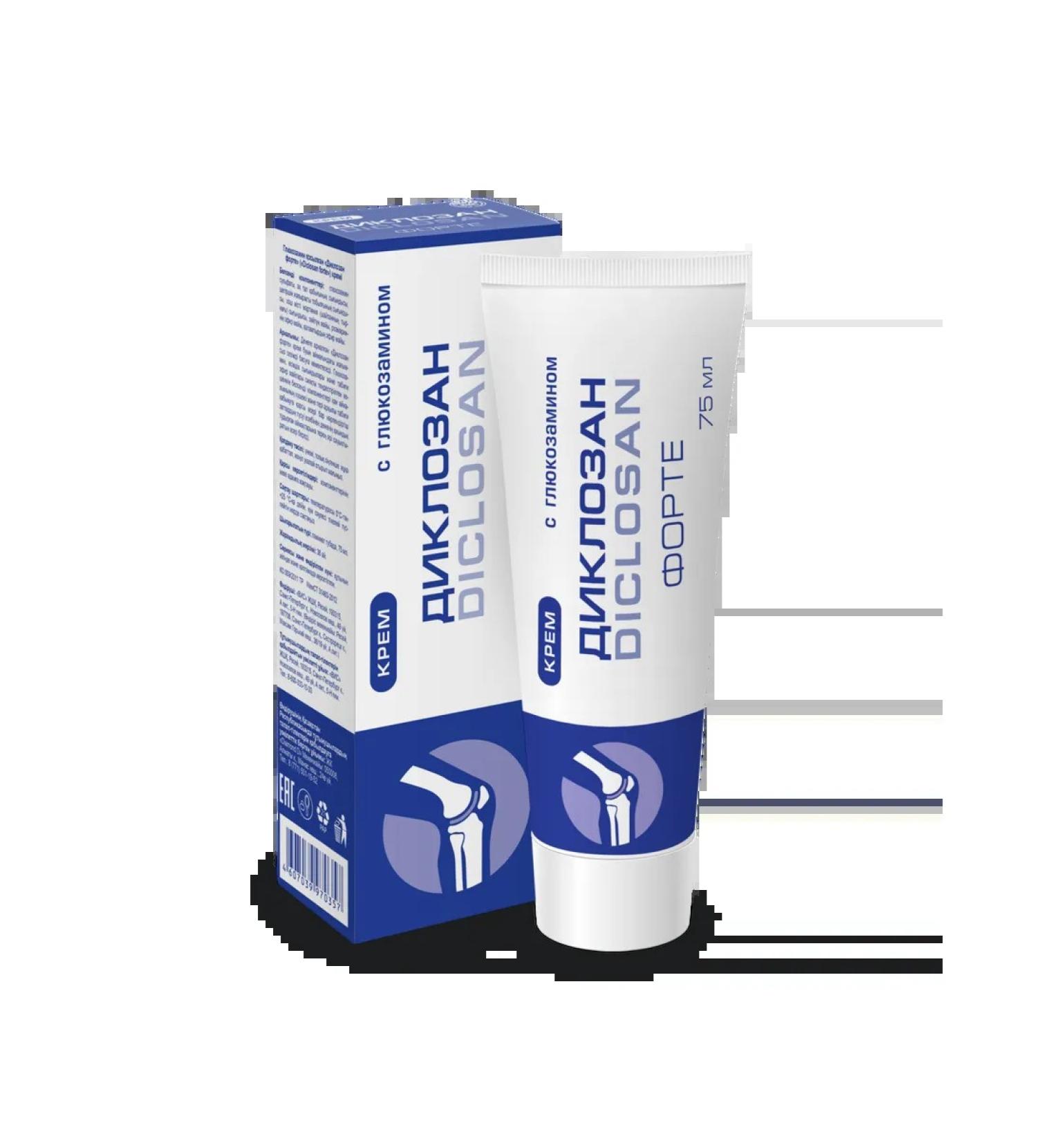 Diclosan Forte Cream with glucosamine 75 ml 1 pcs