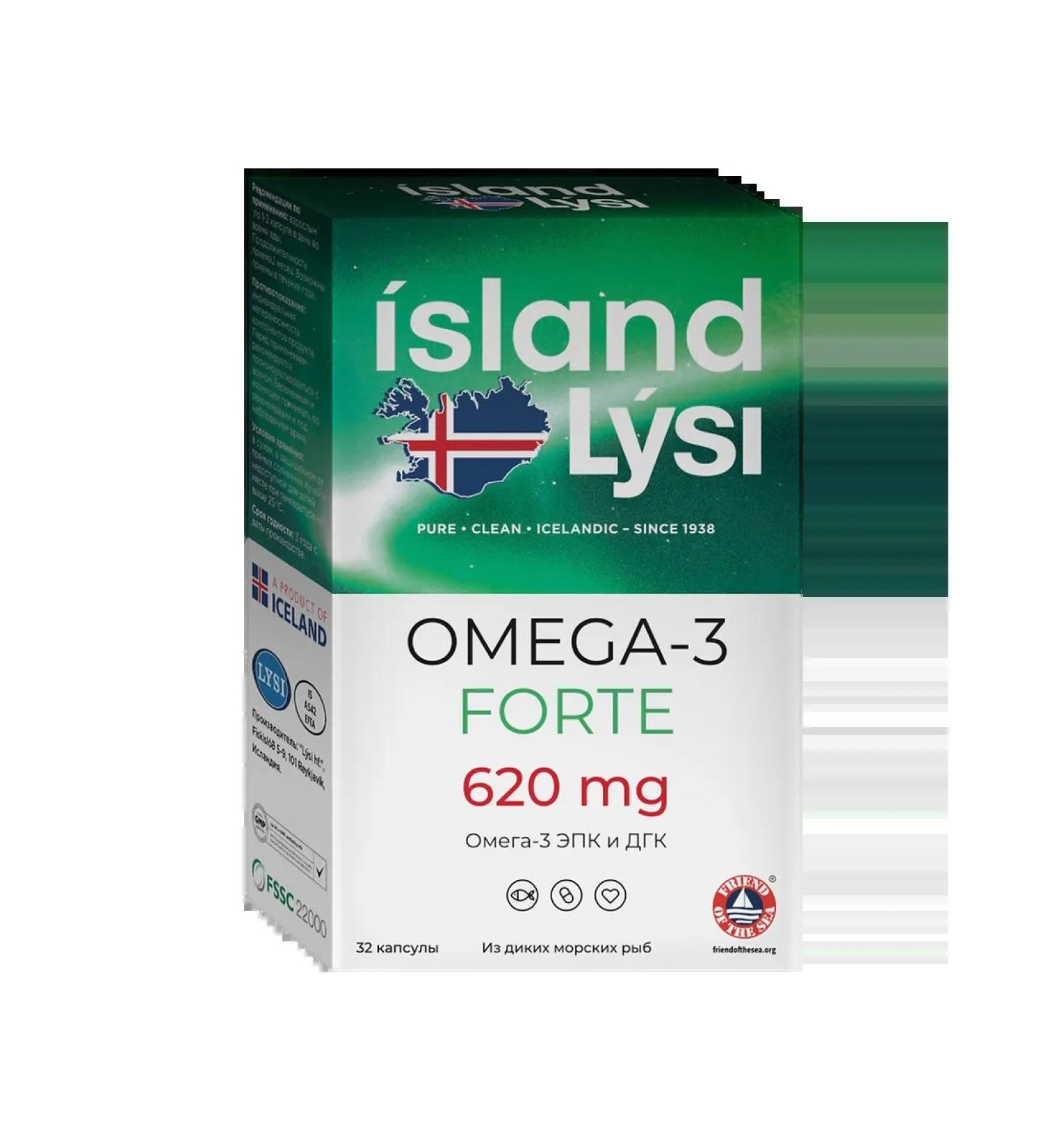 LISI (LYSI) omega-3 fort 620 mg capsule weighing 1000 mg 32 sh ...