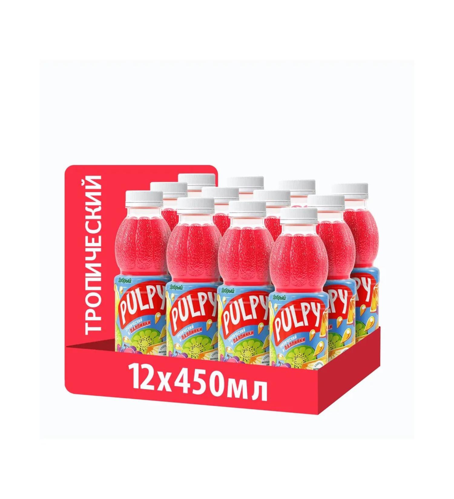 PULPY Sokom -containing tropical drink 450 ml x 12 - Buy Online on GoSupps.com