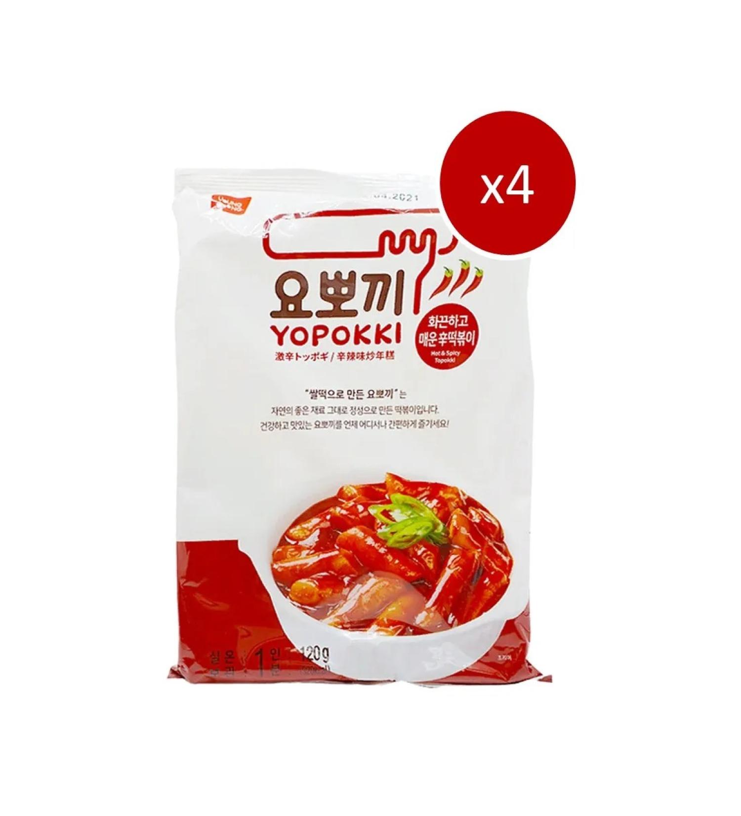 YOPOKKI Rice stalks Hot & Spicy Acute-spicy sauce 4x120g