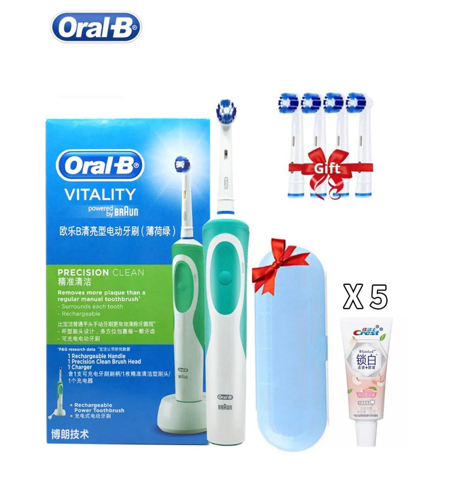 Oral-B D12 Vitality Green with Travel Case and Toothpaste 12-Piece Set - Buy Online on GoSupps.com