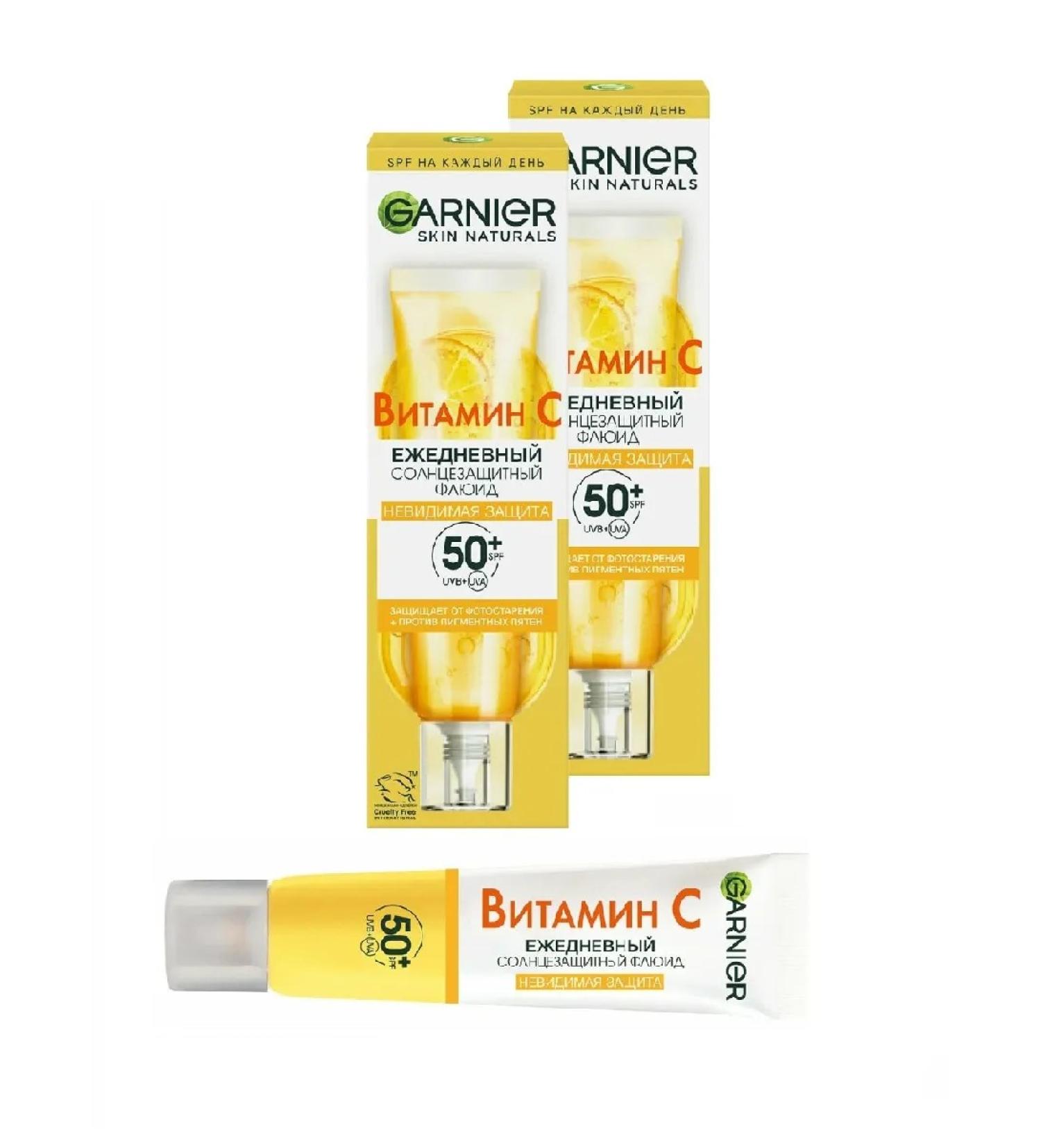 Garnier Vitamin C Cream Fluid SPF 50 40 Ml 2pcs - Buy Online on GoSupps.com