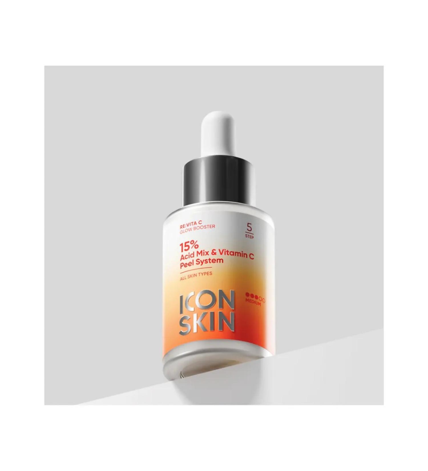 Icon skin 15% face peeling with vitamin C 30 ml - Buy Online on GoSupps.com