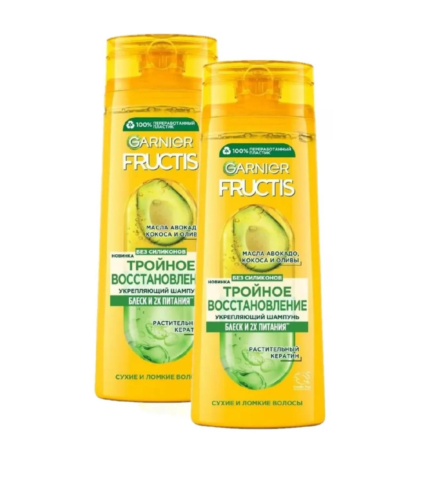 Garnier Hair shampoo Fructis triple recovery 400ml 2pcs - Buy Online on GoSupps.com