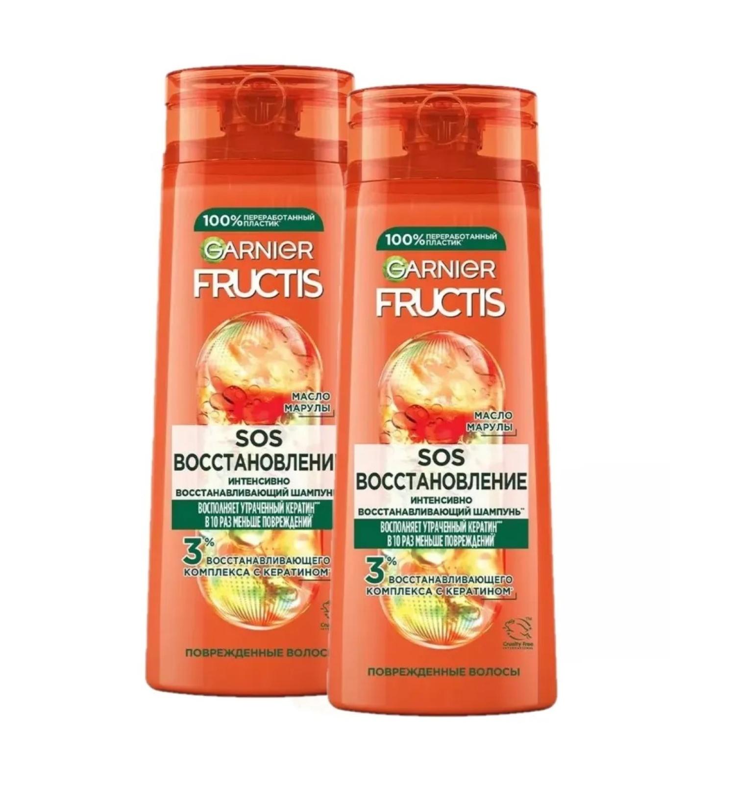 Garnier Hair shampoo Fructis SOS Restoration of 400 ml 2pcs - Buy Online on GoSupps.com
