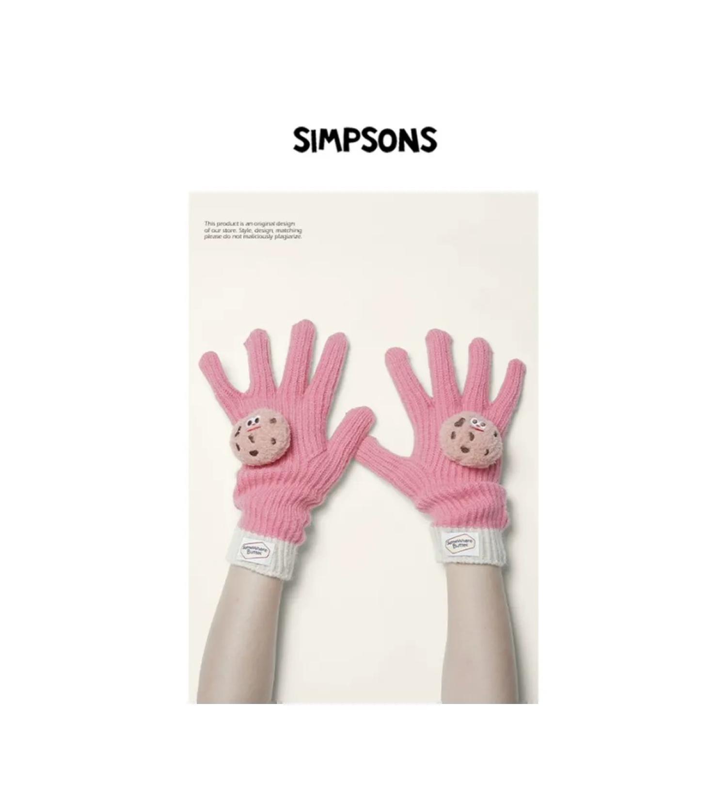 Women's winter gloves pink cookies wool - Buy Online on GoSupps.com