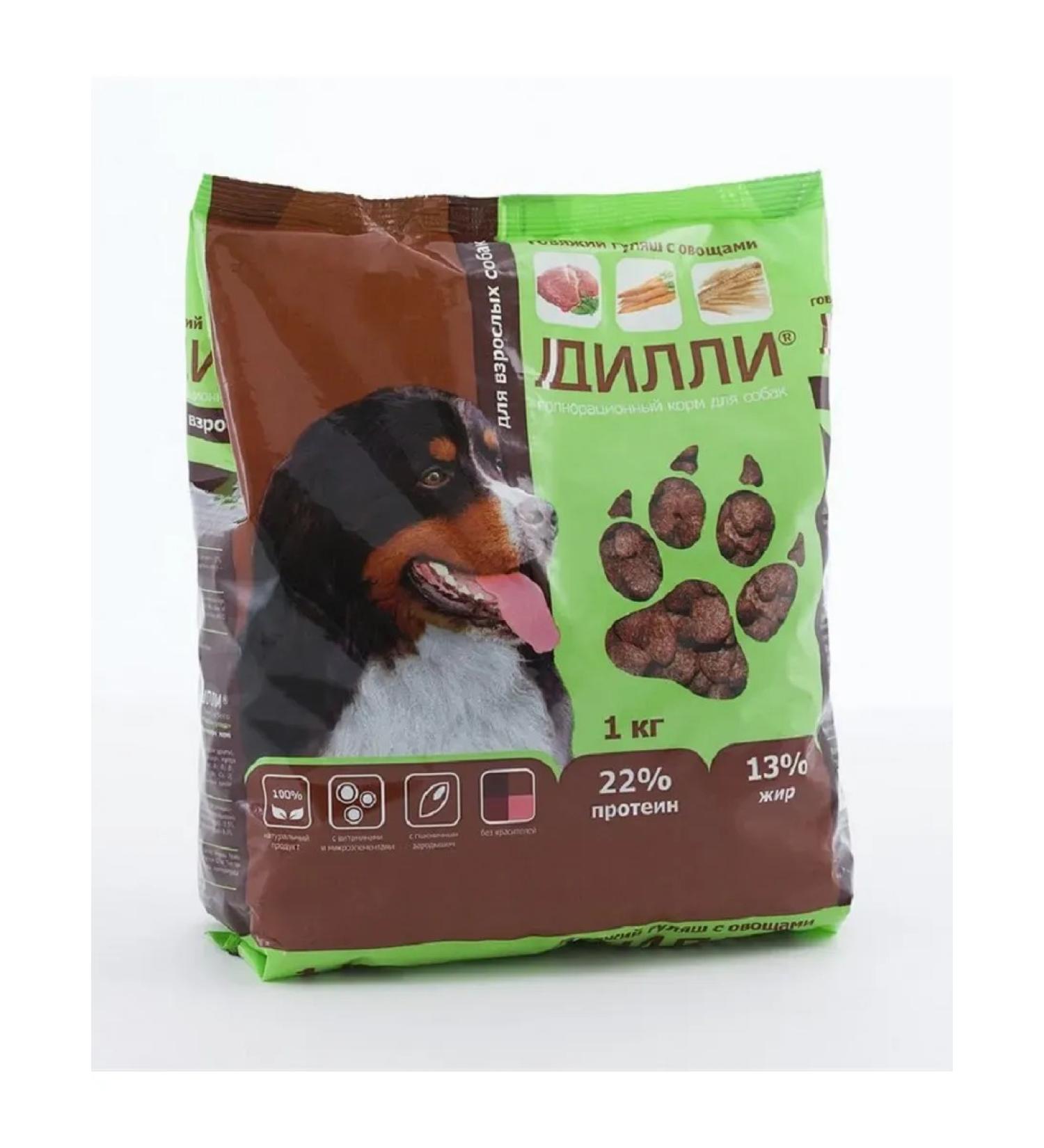 DILLY Dry food for adult dogs beef goulash with vegetables - 1 kg