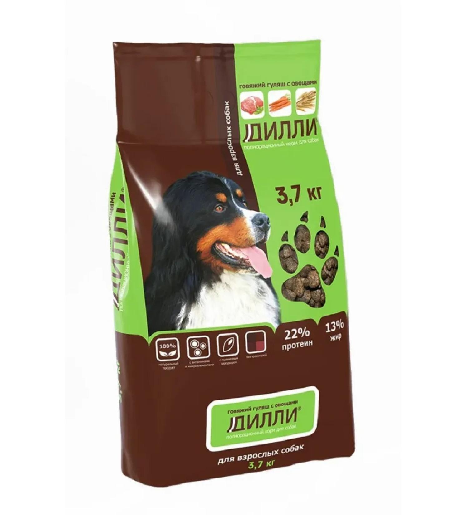 DILLY Dry food for adult dogs beef goulash with vegetables 3.7 kg