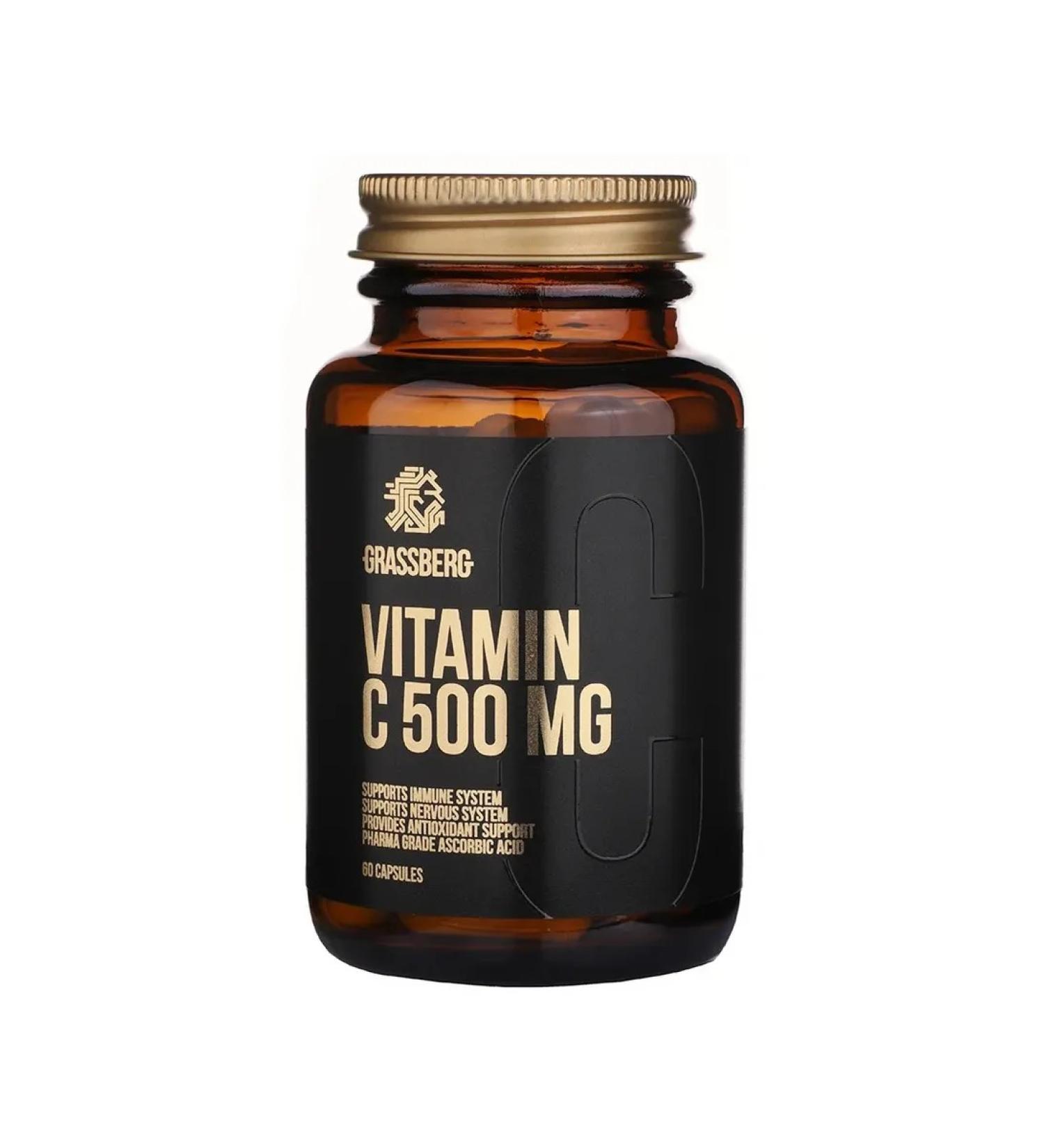 Grassberg vitamin C 500 mg capsule weighing 606 mg 60 pcs - Buy Online on GoSupps.com