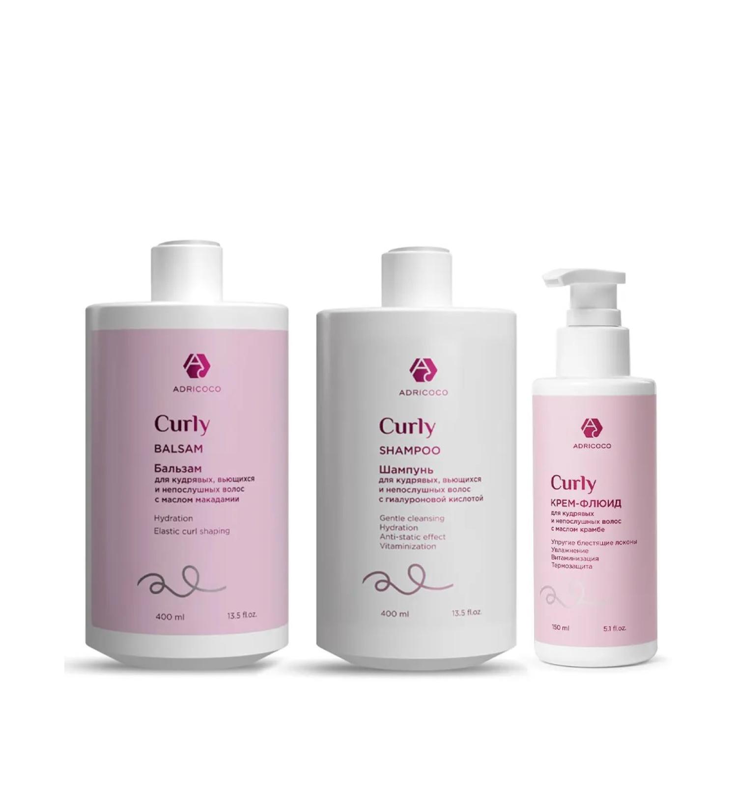 ADRICOCO Set of shampoo balsam cream fluid for curly curly hair - Buy Online on GoSupps.com