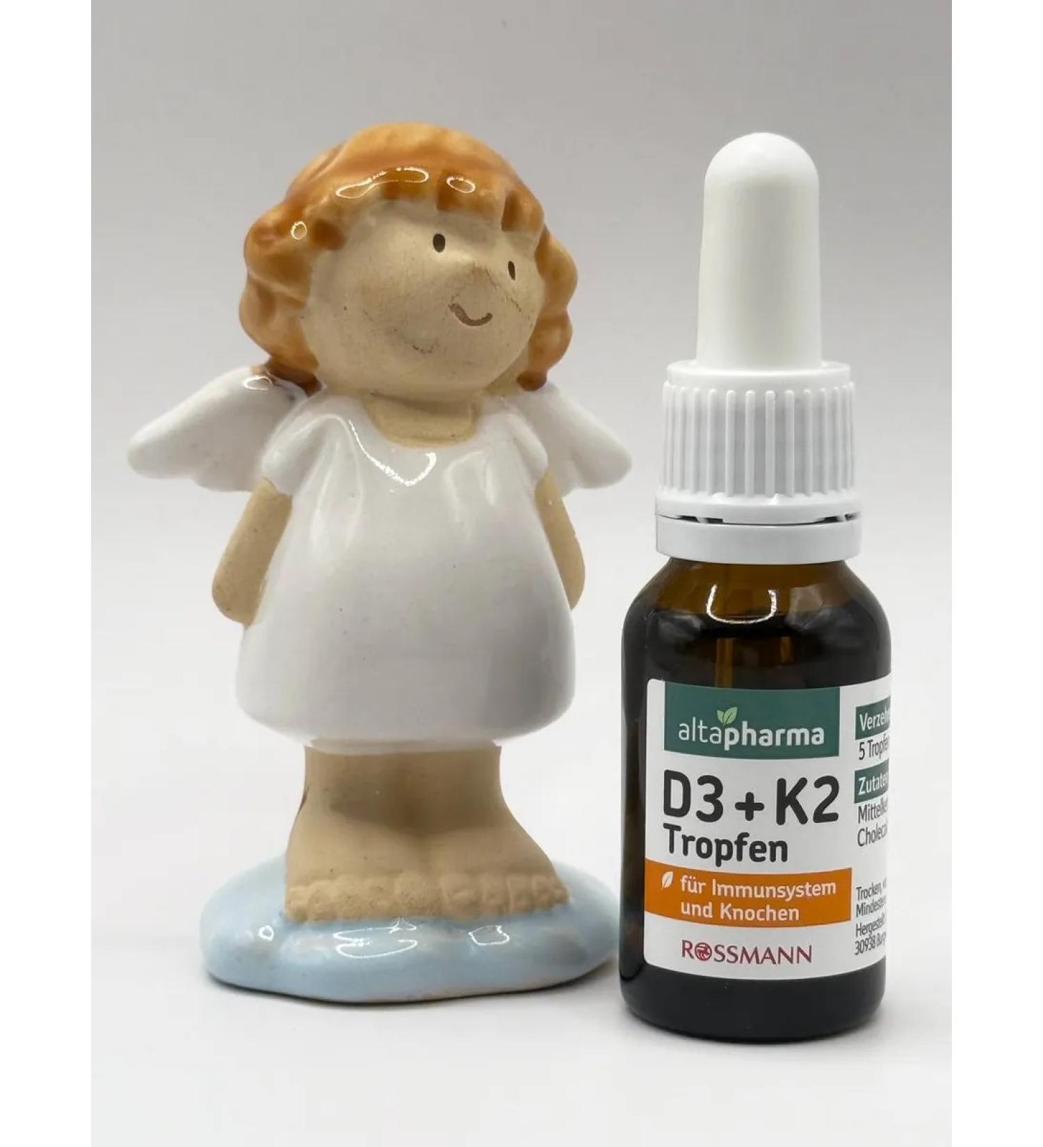 Altapharma Vitamin D3 + K2 in drops in coconut oil - Buy Online on GoSupps.com