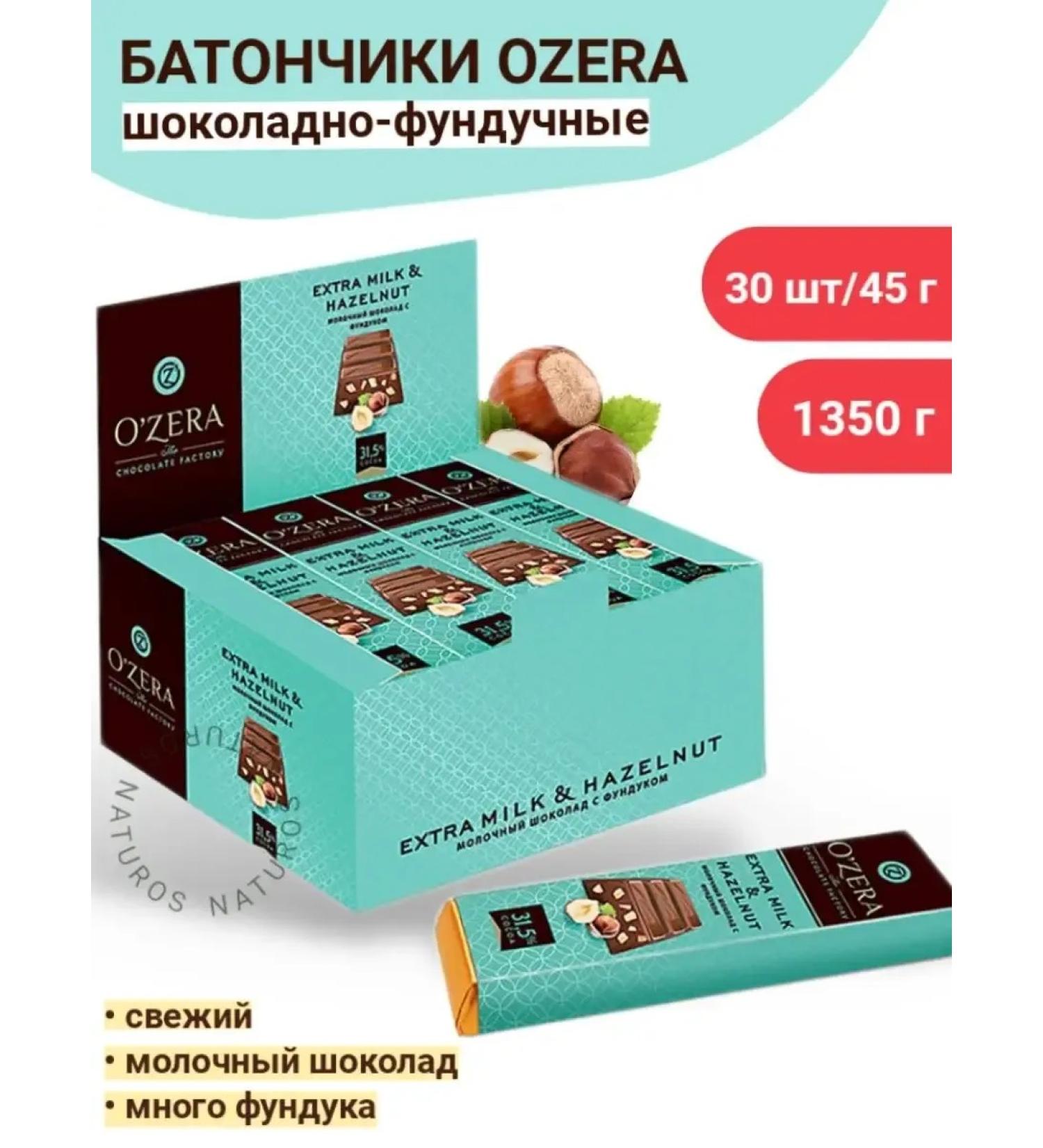 ChocolatbarTech Chocolate bar with Ozera nuts 30 pcs 45 g - Buy Online on GoSupps.com