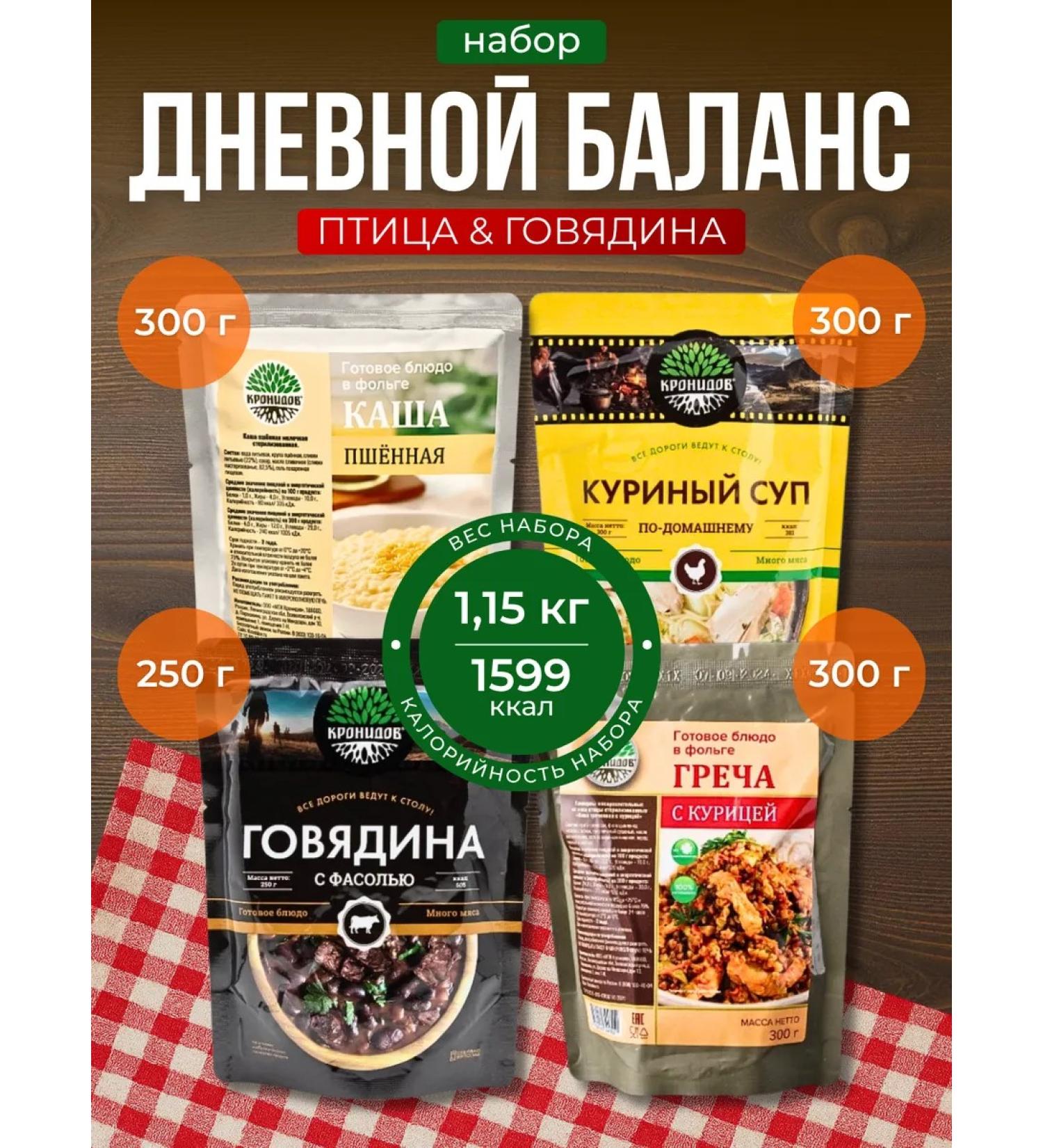 Kronidov Ready -made fast food food in packages set No. 2 1150g - Buy Online on GoSupps.com