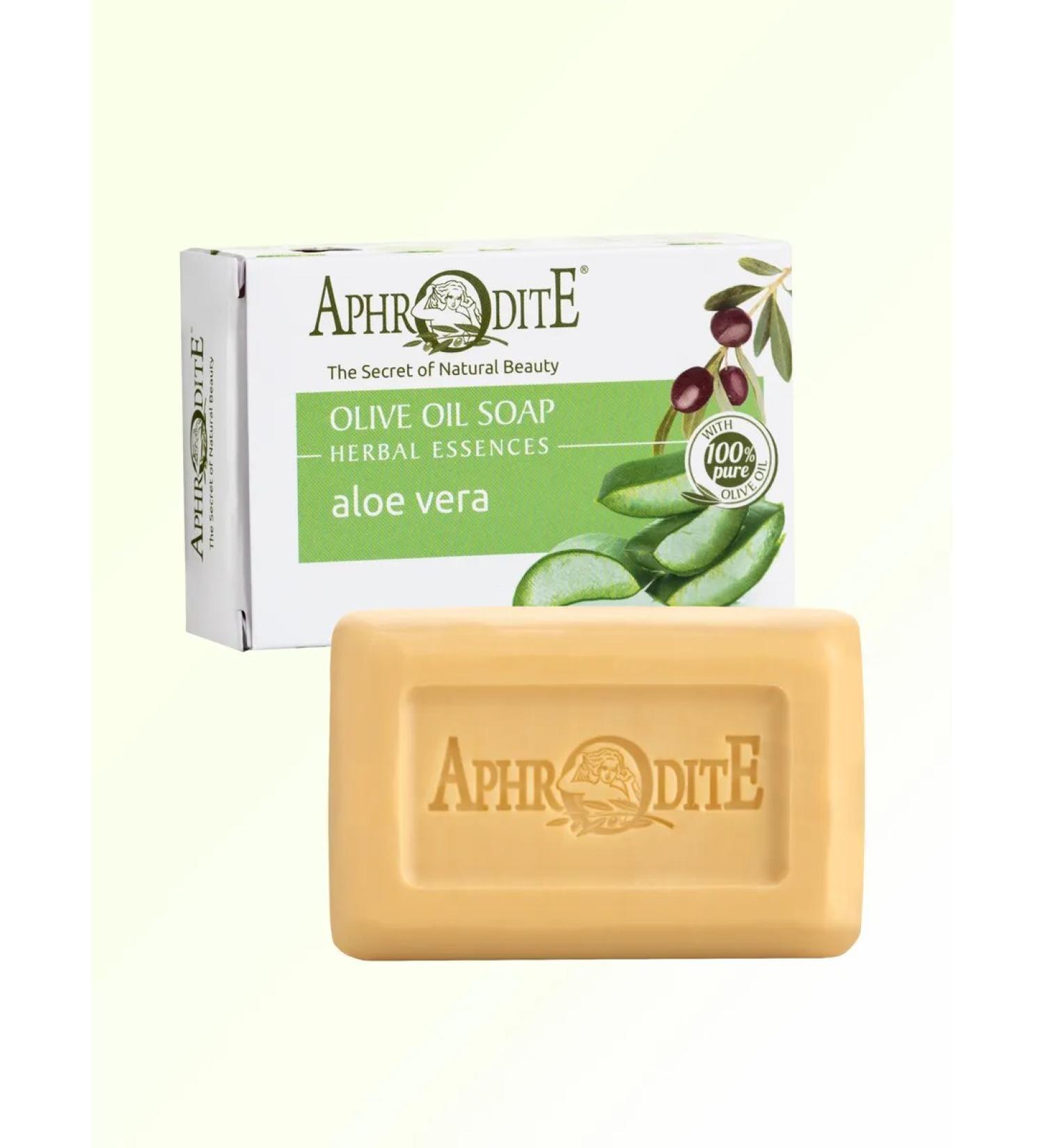 Aphrodite Natural olive soap with aloe vera 100 g - Buy Online on GoSupps.com
