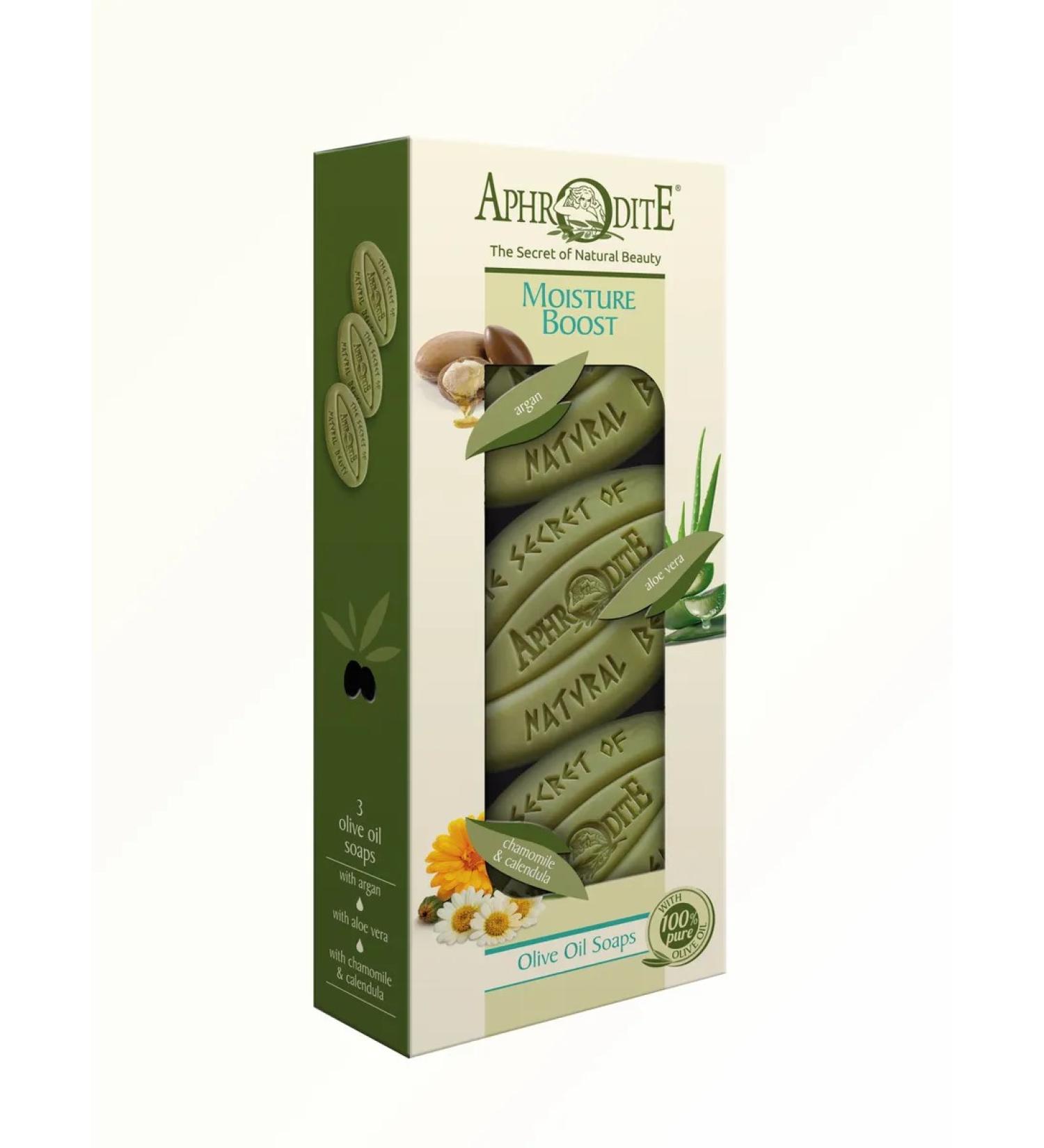 Aphrodite Soap natural olive argan aloe chamomile 85 g x 3 - Buy Online on GoSupps.com