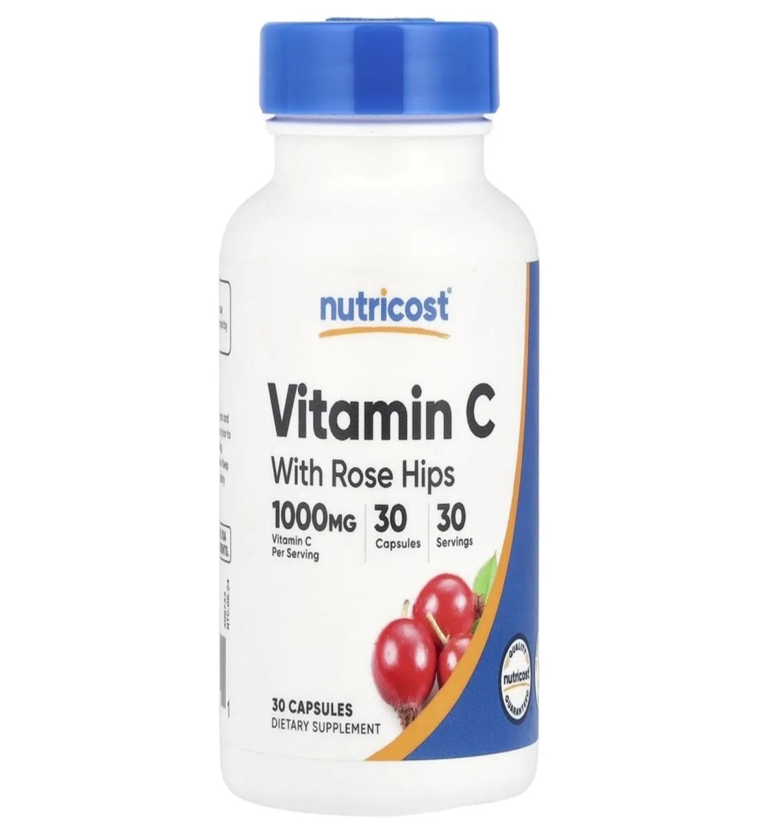 Nutricost Vitamin C with rosehip 30 capsules (1000 mg)