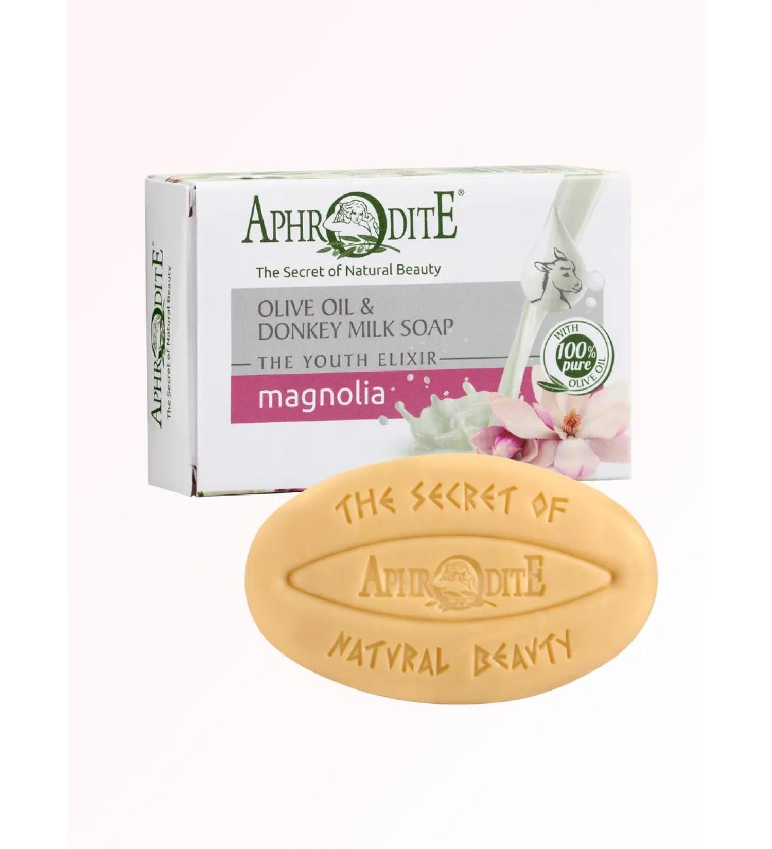 Aphrodite Natural soap with milk of donkeys and magnolia 85 grams - Buy Online on GoSupps.com