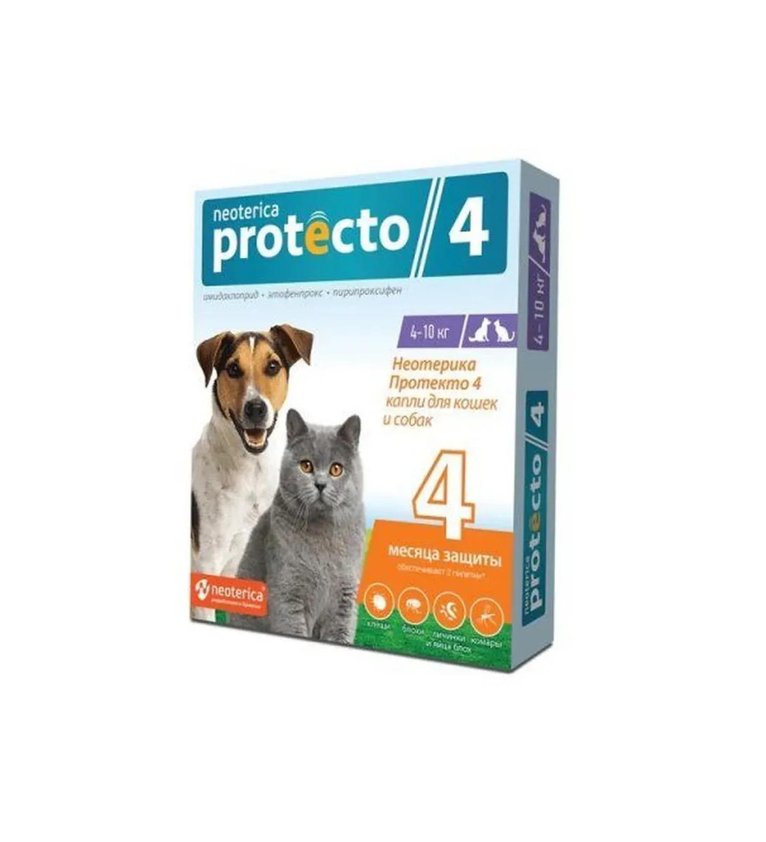 Neoterica Treated for cats and dogs 4-10kg drops on the withers 1.0ml 2 peep
