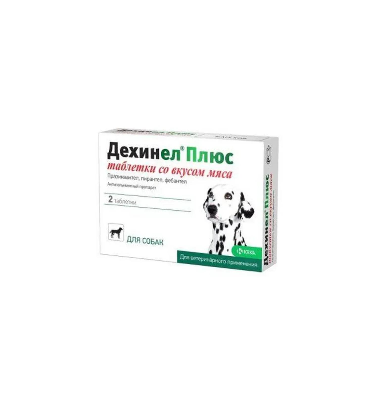 KRKA Dechinel plus tablets with the taste of meat for dogs 2 tablets