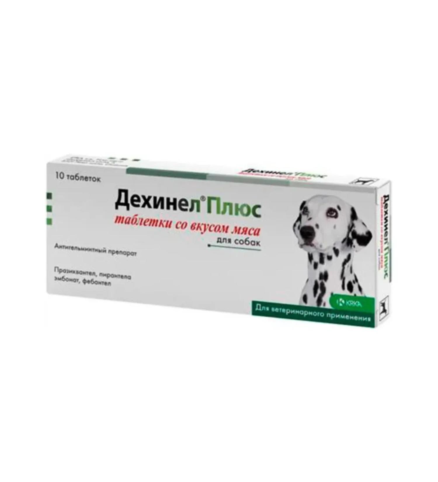 KRKA Dechinel plus tablets with the taste of meat for dogs 10 tablets