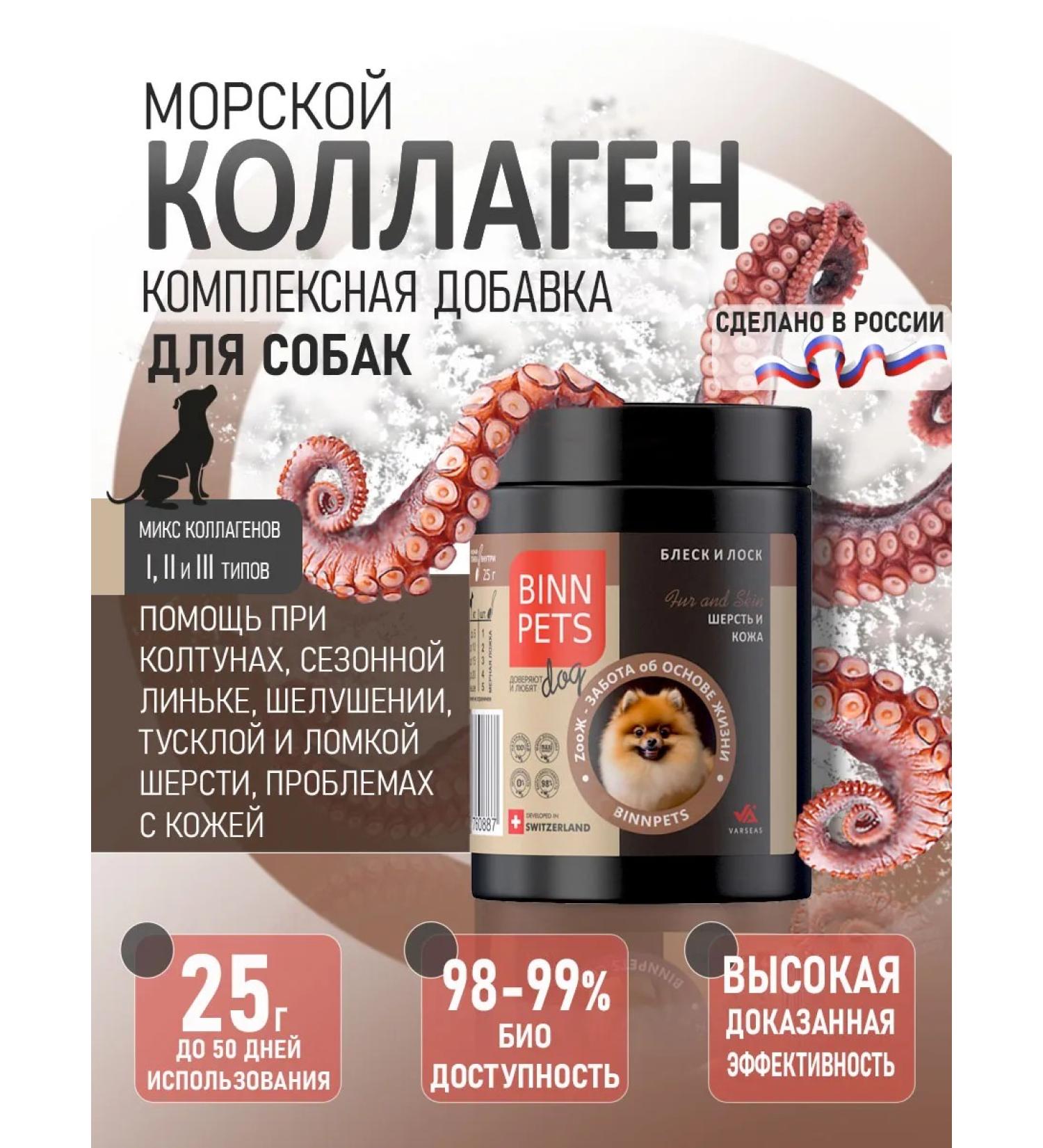 BINN PETS Collagen and vitamins for dogs for wool and skin 25g - Buy Online on GoSupps.com