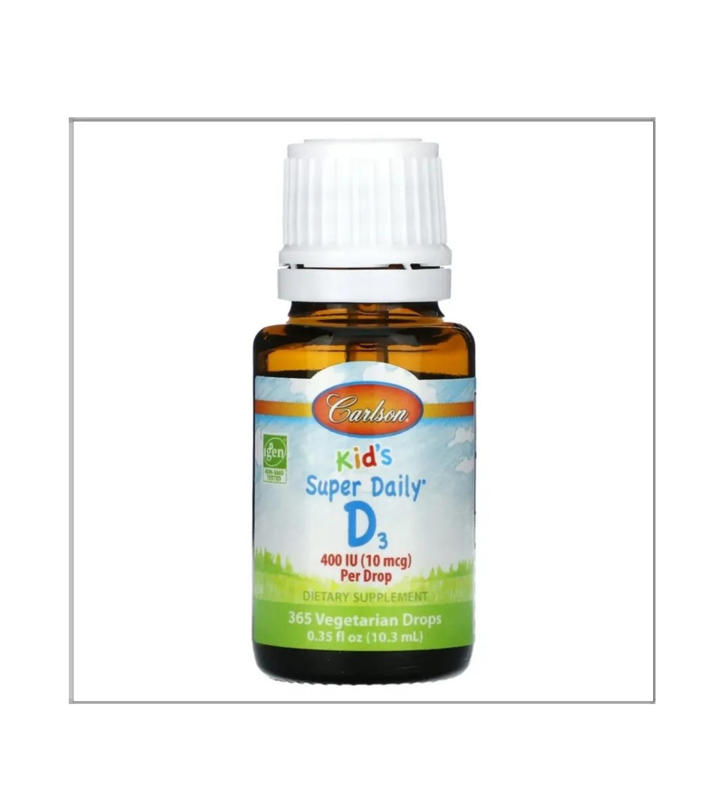 Carlson Labs Vitamin D3 for children Super Daily D3 For Baby 400iu 365 Tab - Buy Online on GoSupps.com