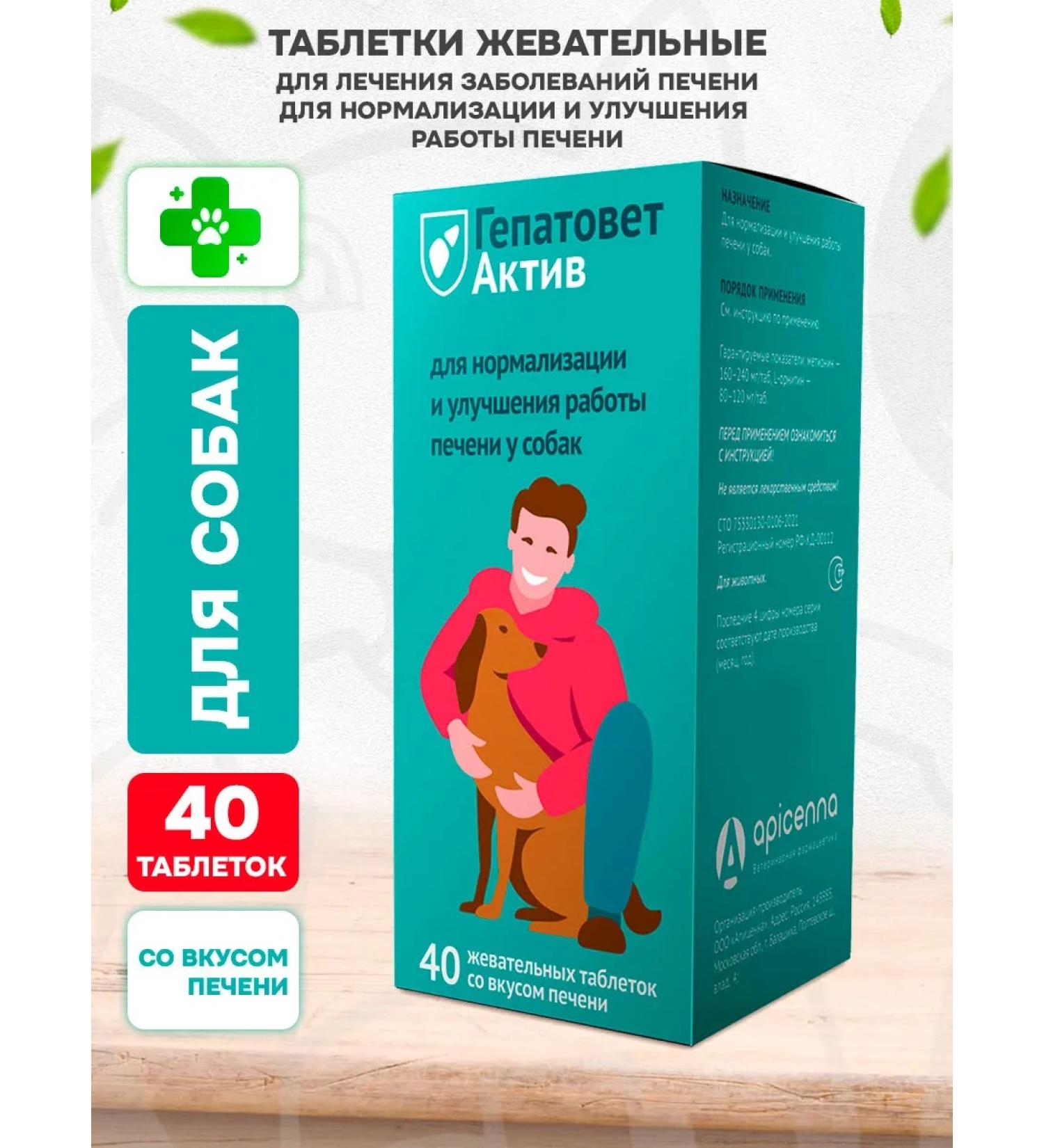 Apicenna Hepatovet Activities Assistering tablets for liver of dogs 40 tab - Buy Online on GoSupps.com