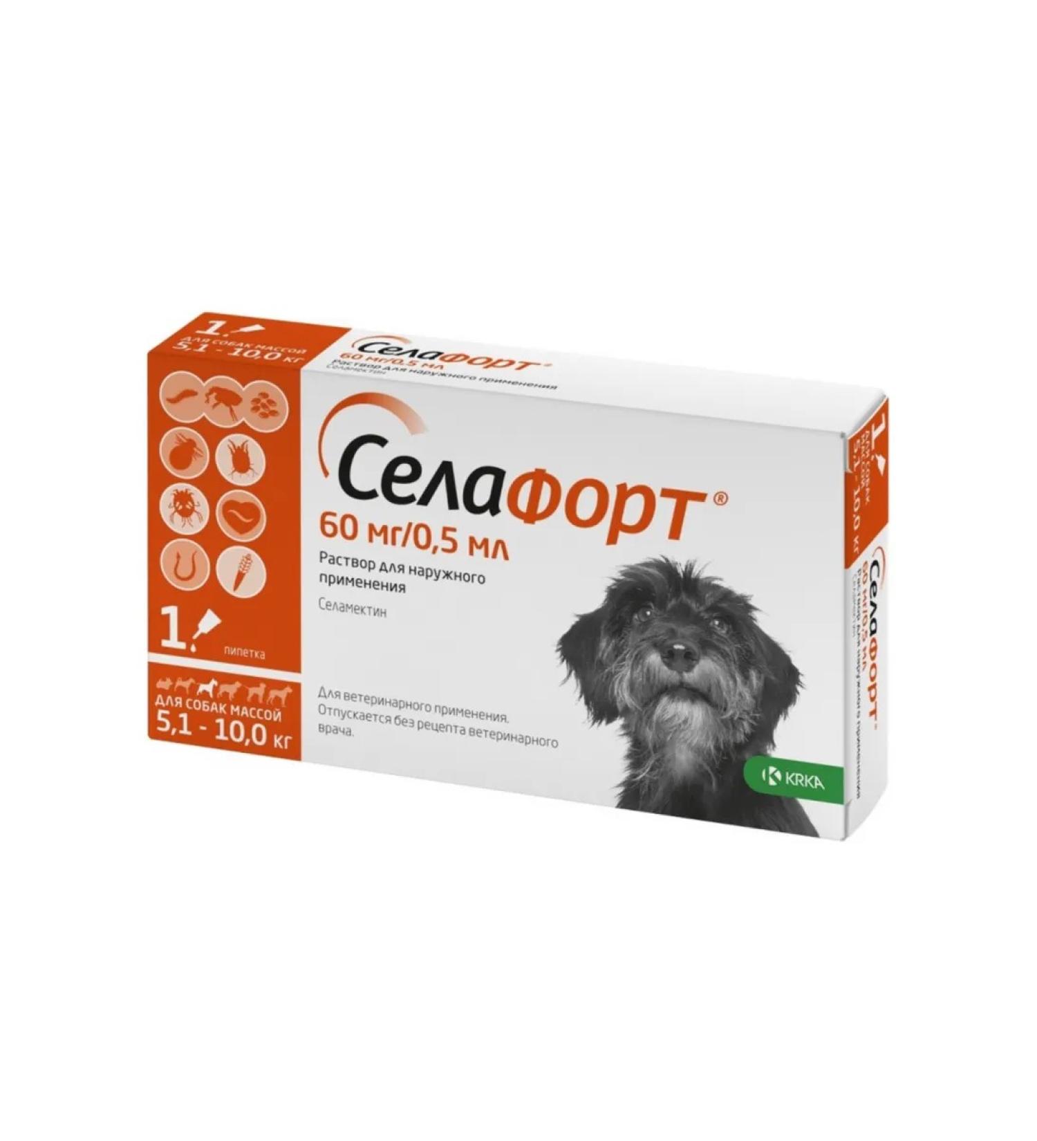 KRKA Selafort 12% 0.5 ml for dogs 5.1-10 kg No. 1