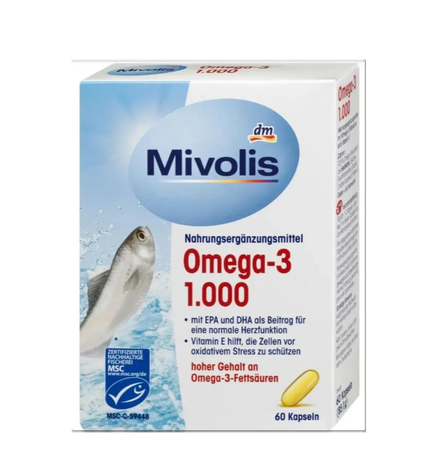 Mivolis Omega-3 1000 with sea fish oil - Buy Online on GoSupps.com
