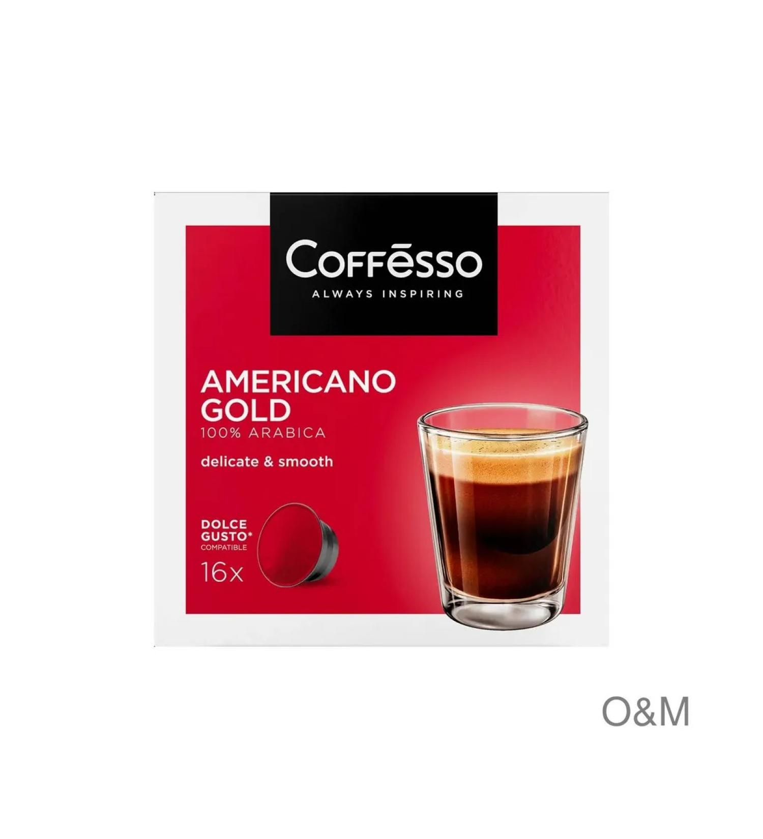 Coffee in Coffesso Americano Gold DG capsules