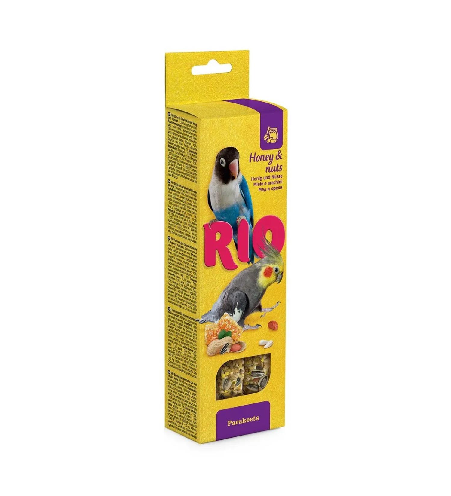 RIO Pluchkida of medium parrots with honey and nuts 2pcs*75g - Buy Online on GoSupps.com