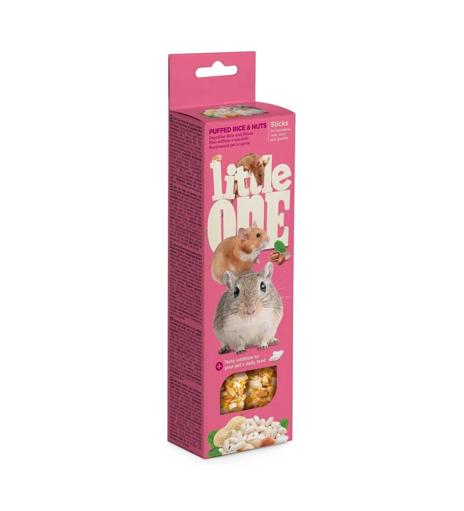 LITTLE ONE Sticks of hamsters rats and gerbils with rice and nuts 2pcs*55g - Buy Online on GoSupps.com