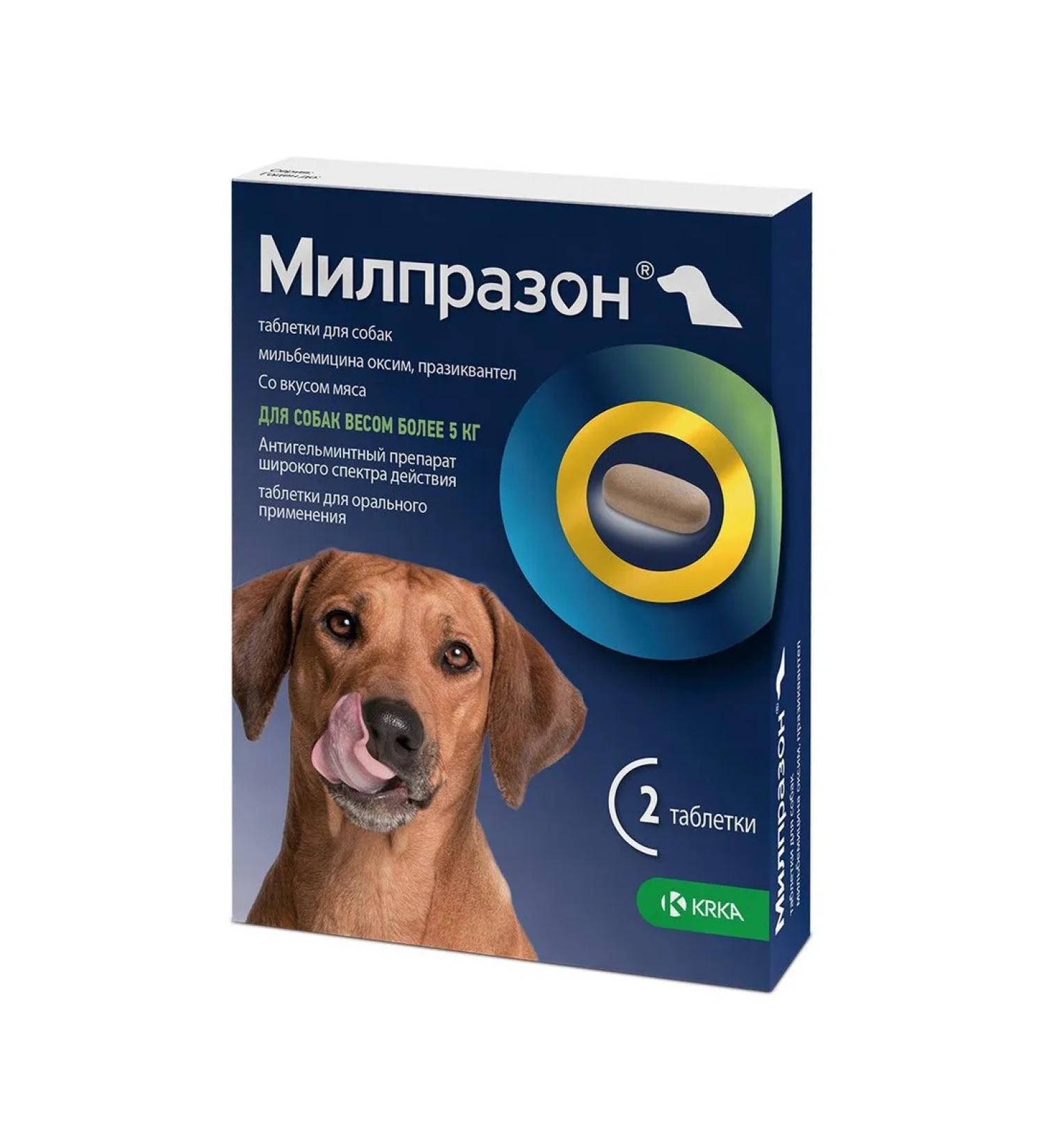 KRKA Milprazone tablets from helminths for dogs 2pcs