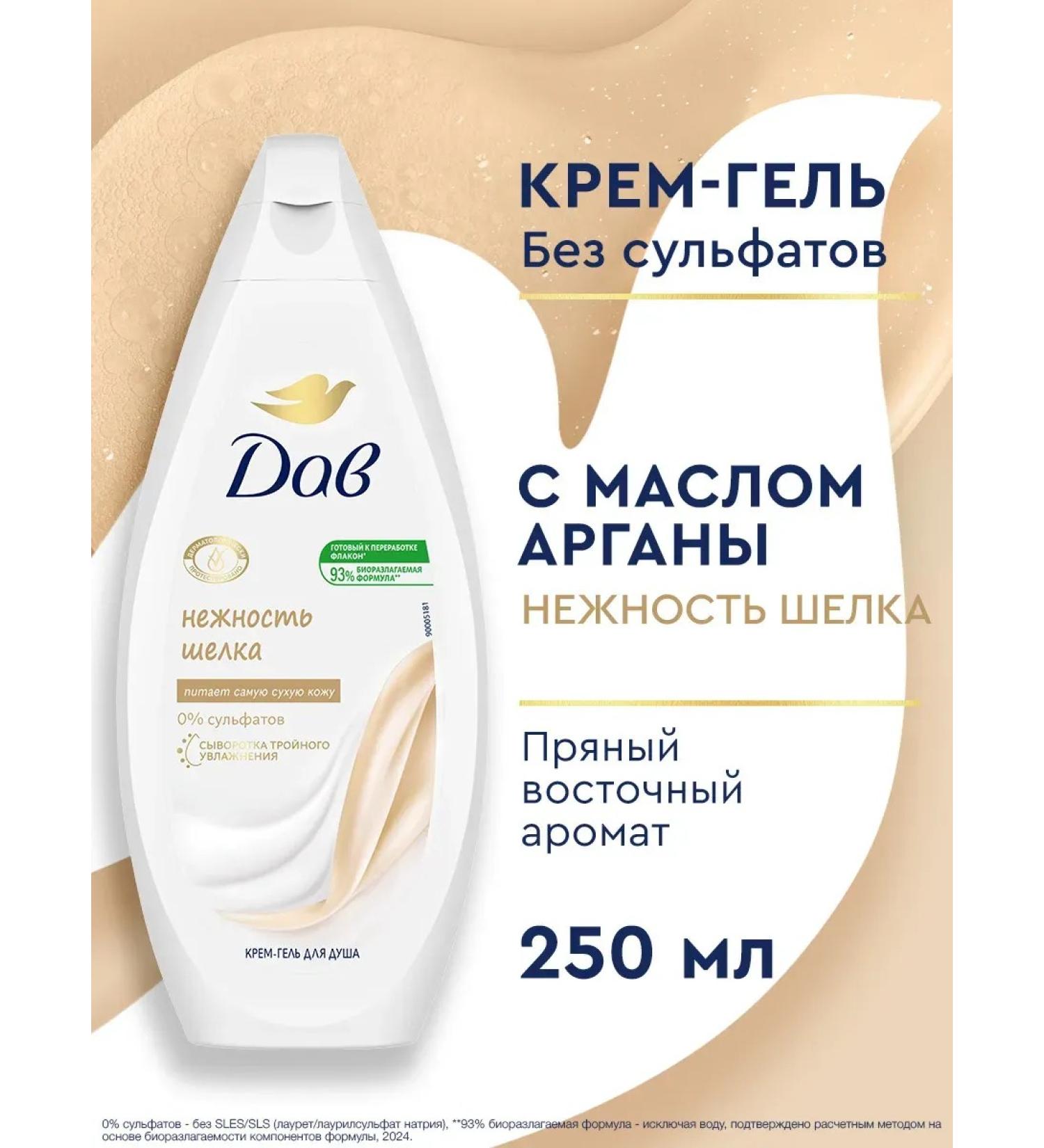 Cream for shower Gel Feminine tenderness of silk with argan oil - Buy Online on GoSupps.com