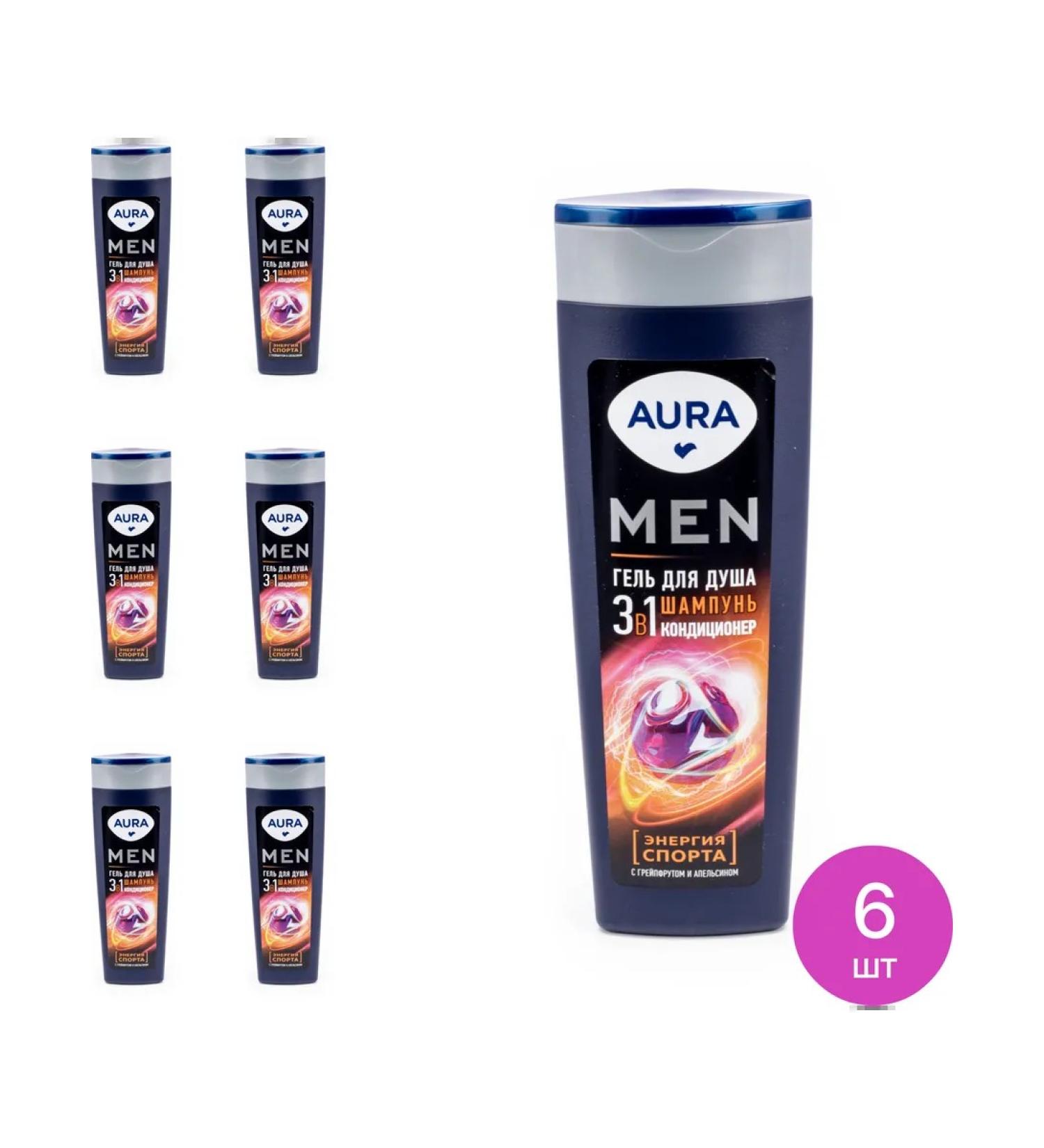 Aura Shower gel 3B1 with grapefruit extracts 380ml 6 pcs - Buy Online on GoSupps.com