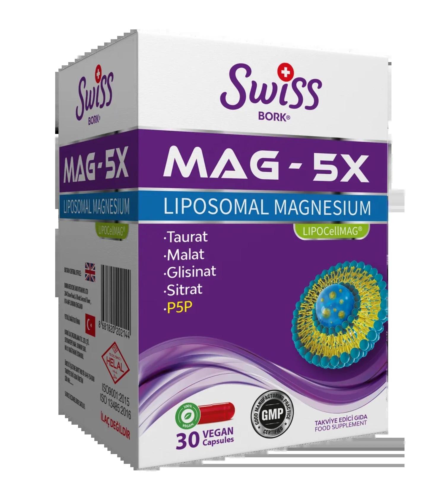 Swiss bork Liposomal magnesium Mag 5x