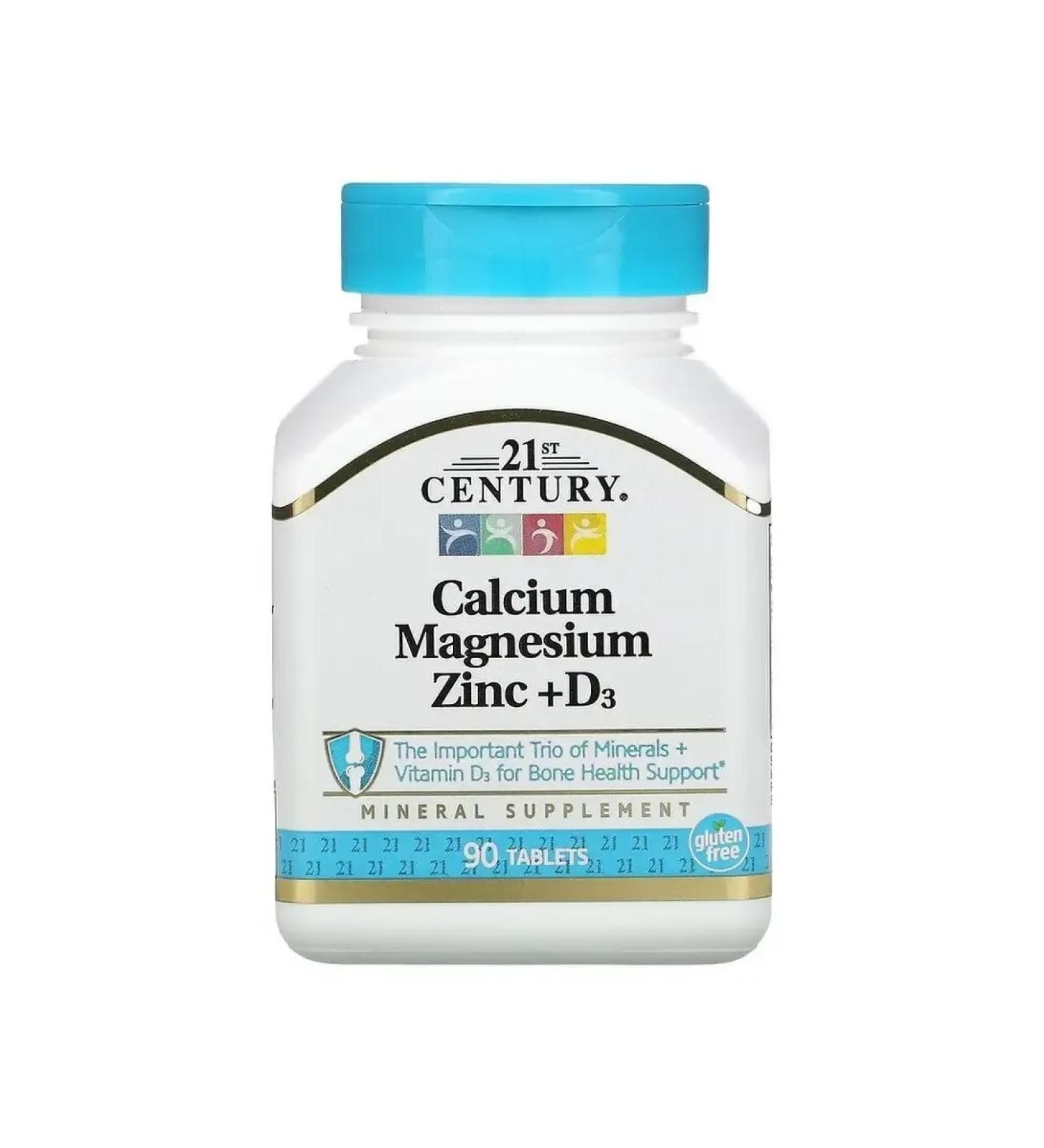 21st Century Calcium magnesium zinc and vitamin D3 90 tablets