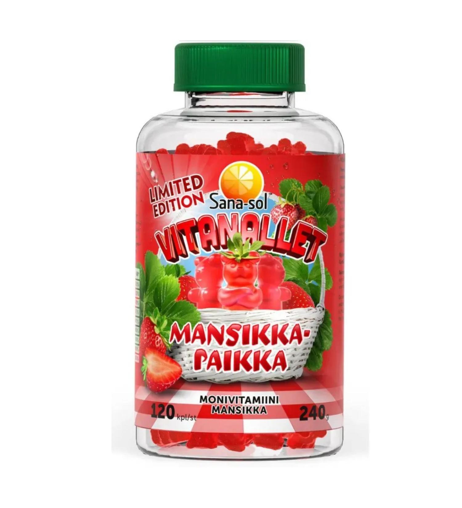 Vitamins SANA-SOL VITANALlet Strawberry 120 pcs