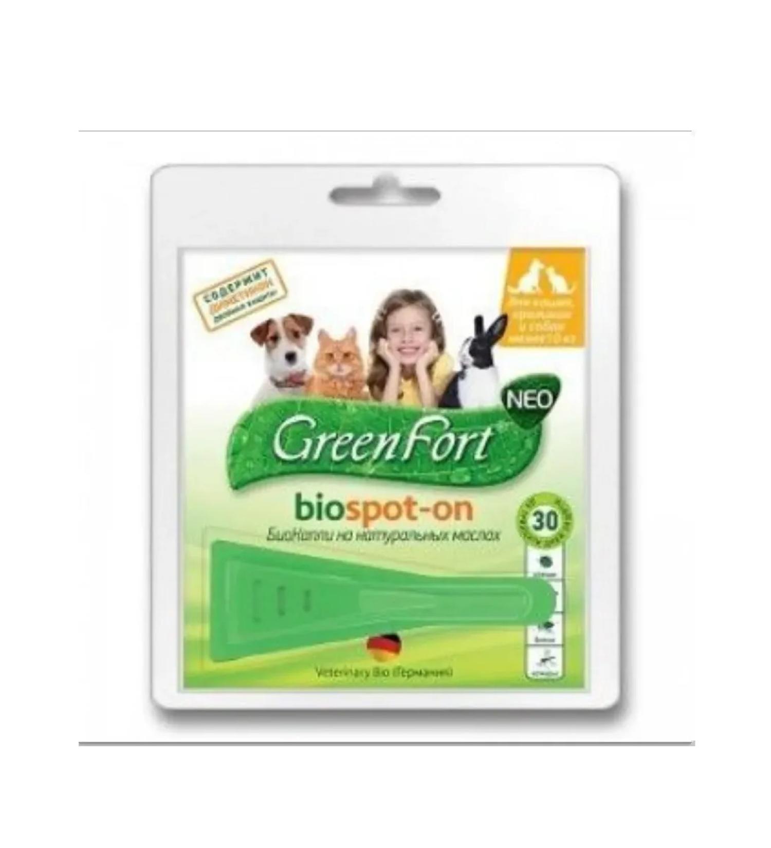 Drops on the withers of Greenfort Neo for dog cats up to 10 kg